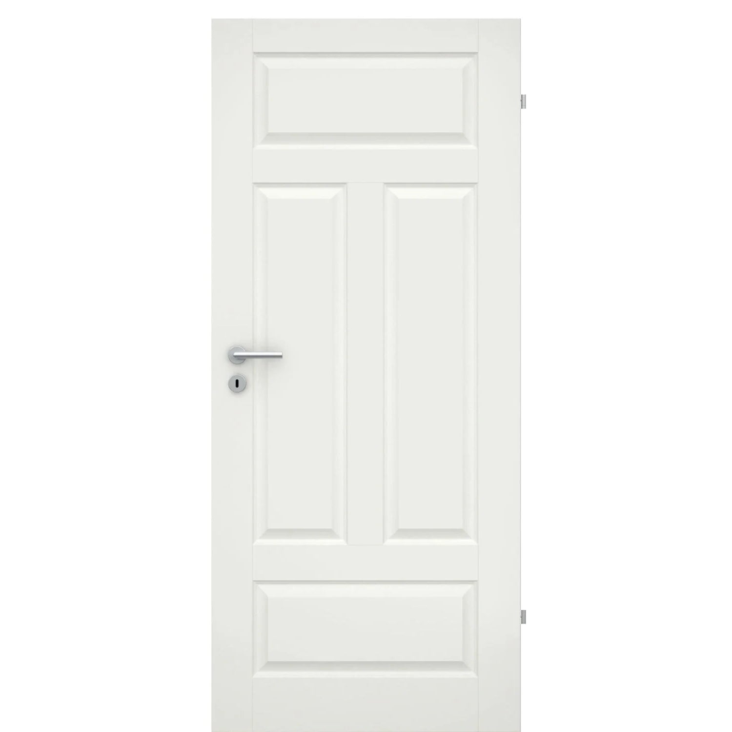 Zimmertür soft-weiß 4 Kassetten Quer Eckkante - Modell Stiltür KQ41