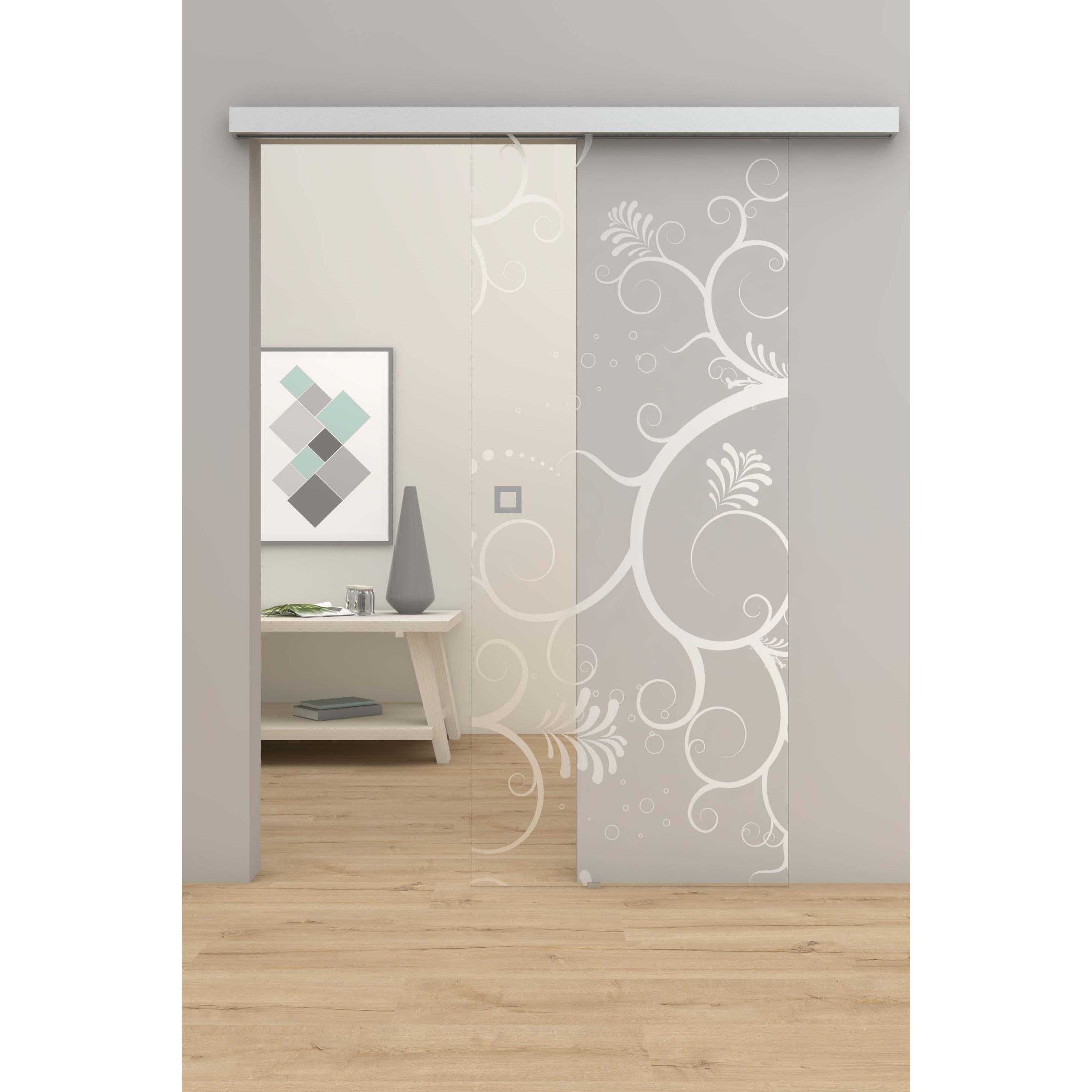 Glasschiebetür floral MattDesign 438-U Klarglas-Montario