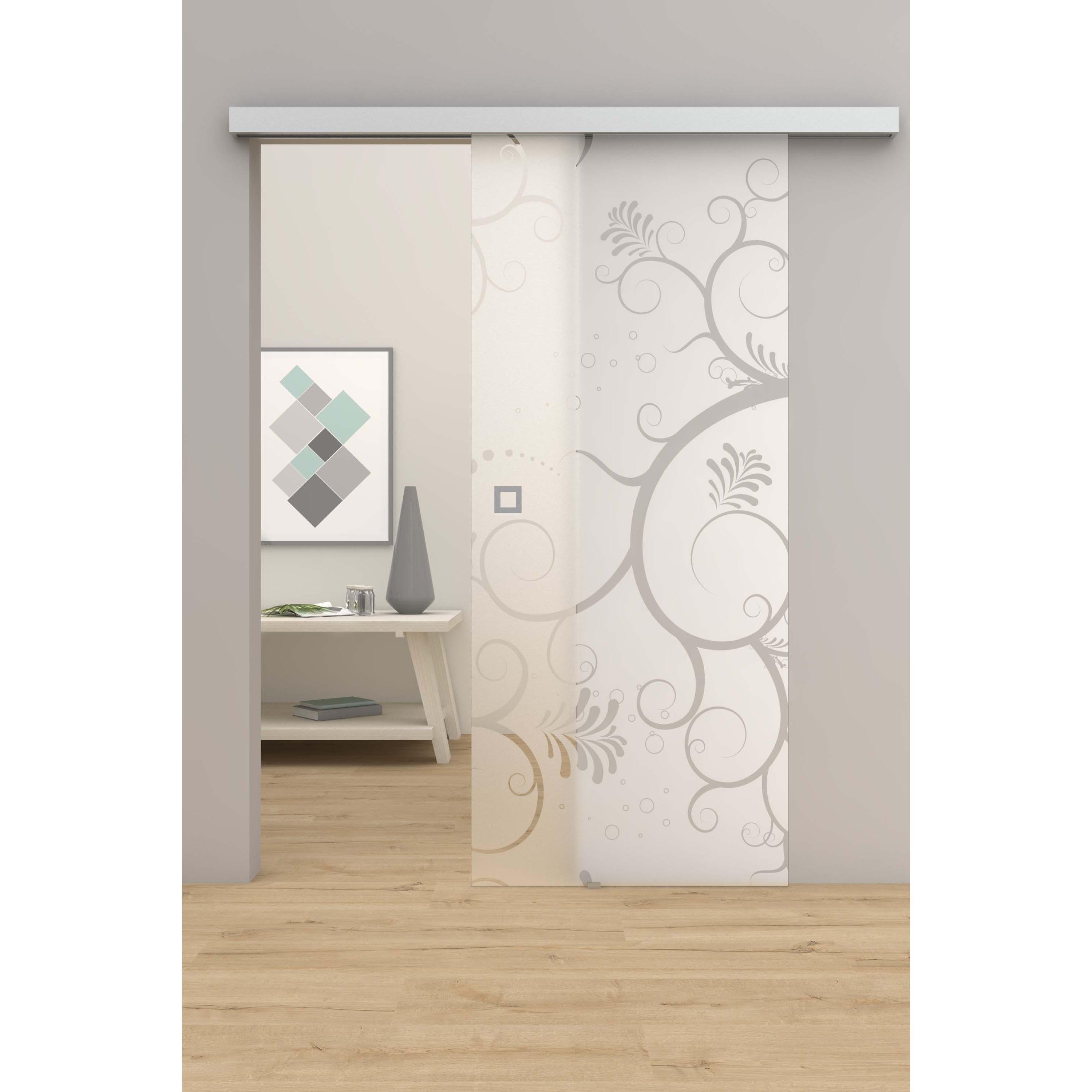 Glasschiebetür floral Printline 238 satiniert / matt-Montario