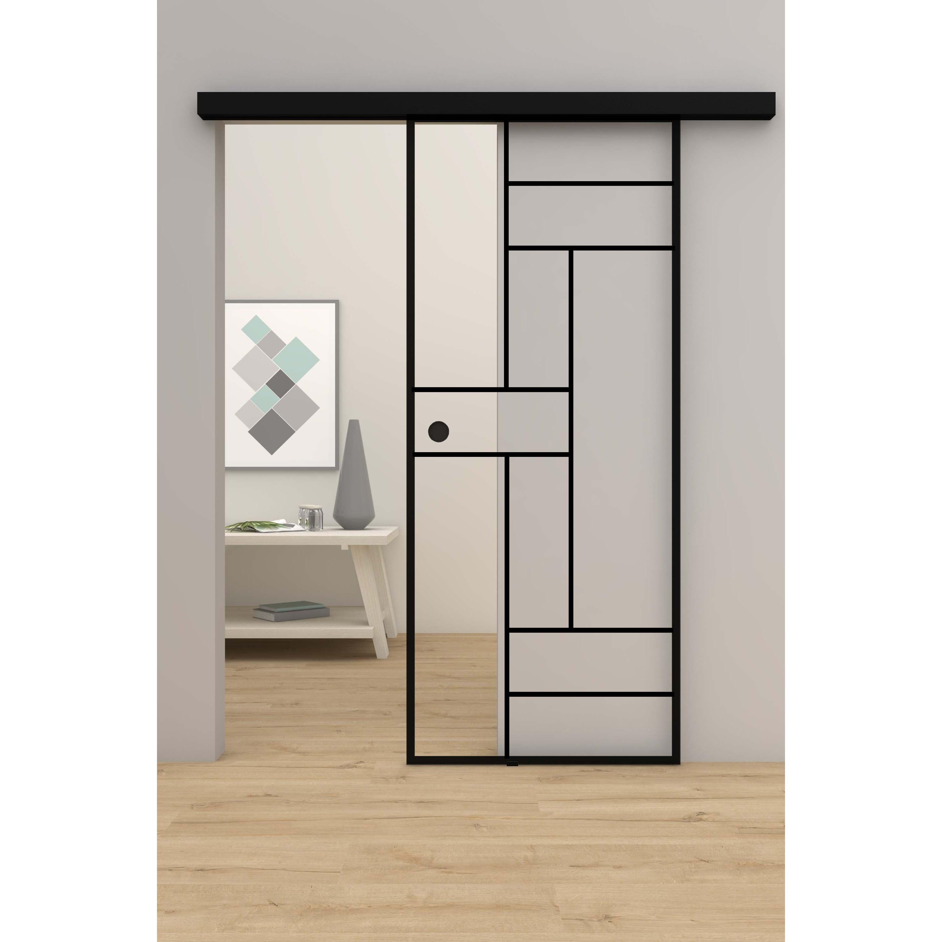 Glasschiebetür Loft-Design Modell D10 Klarglas-Montario