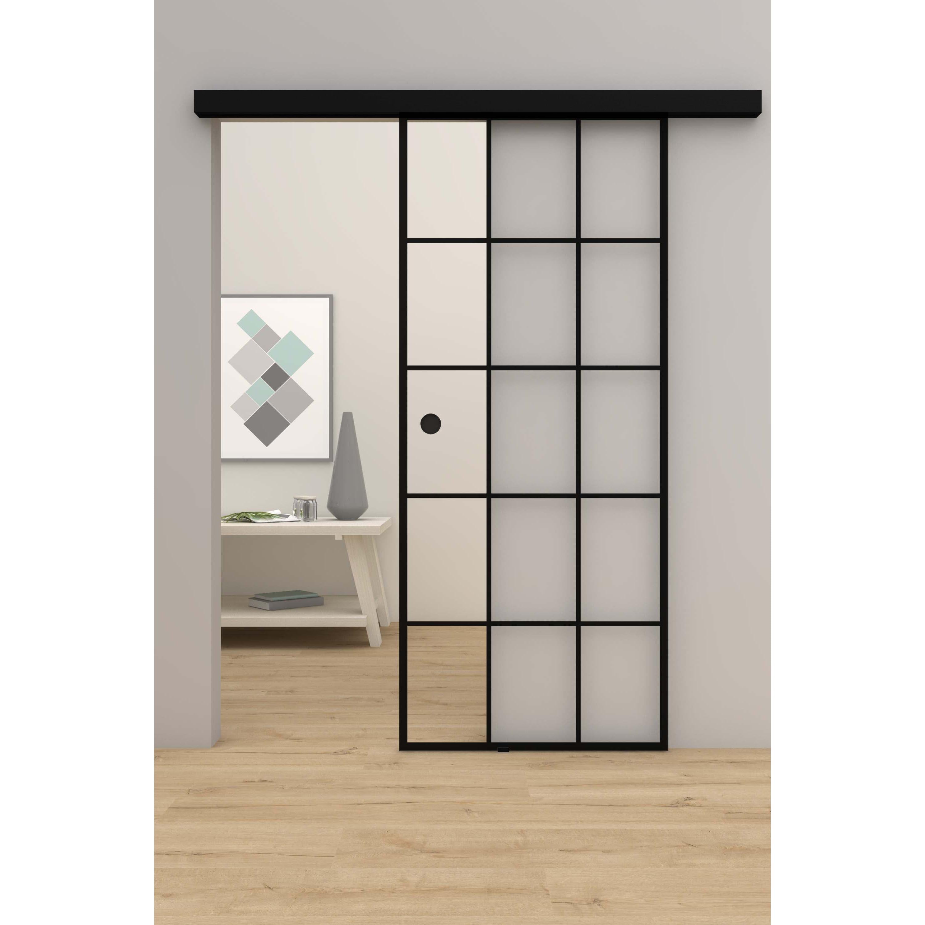 Glasschiebetür Loft-Design Modell D3 Klarglas-Montario