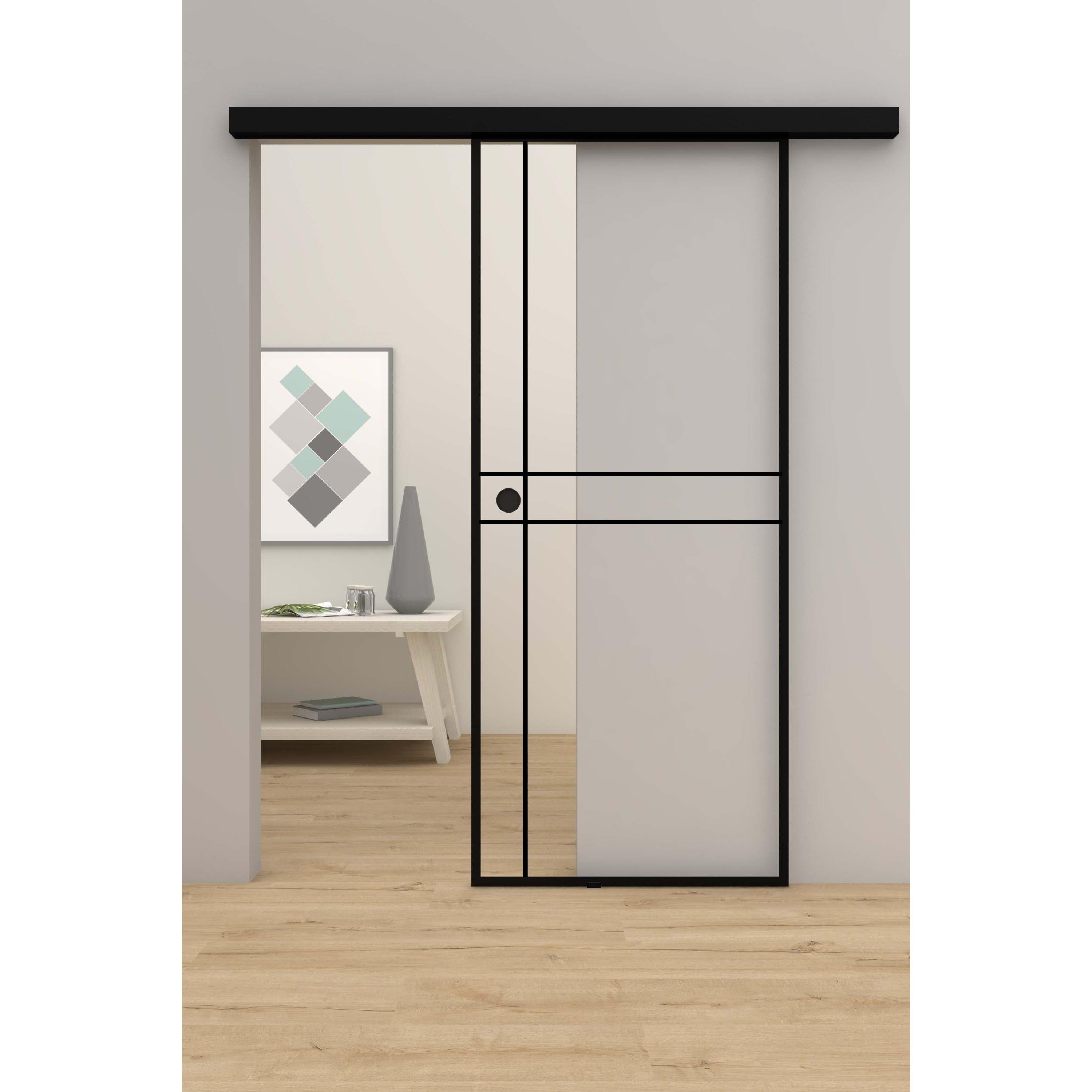 Glasschiebetür Loft-Design Modell D9 Klarglas-Montario