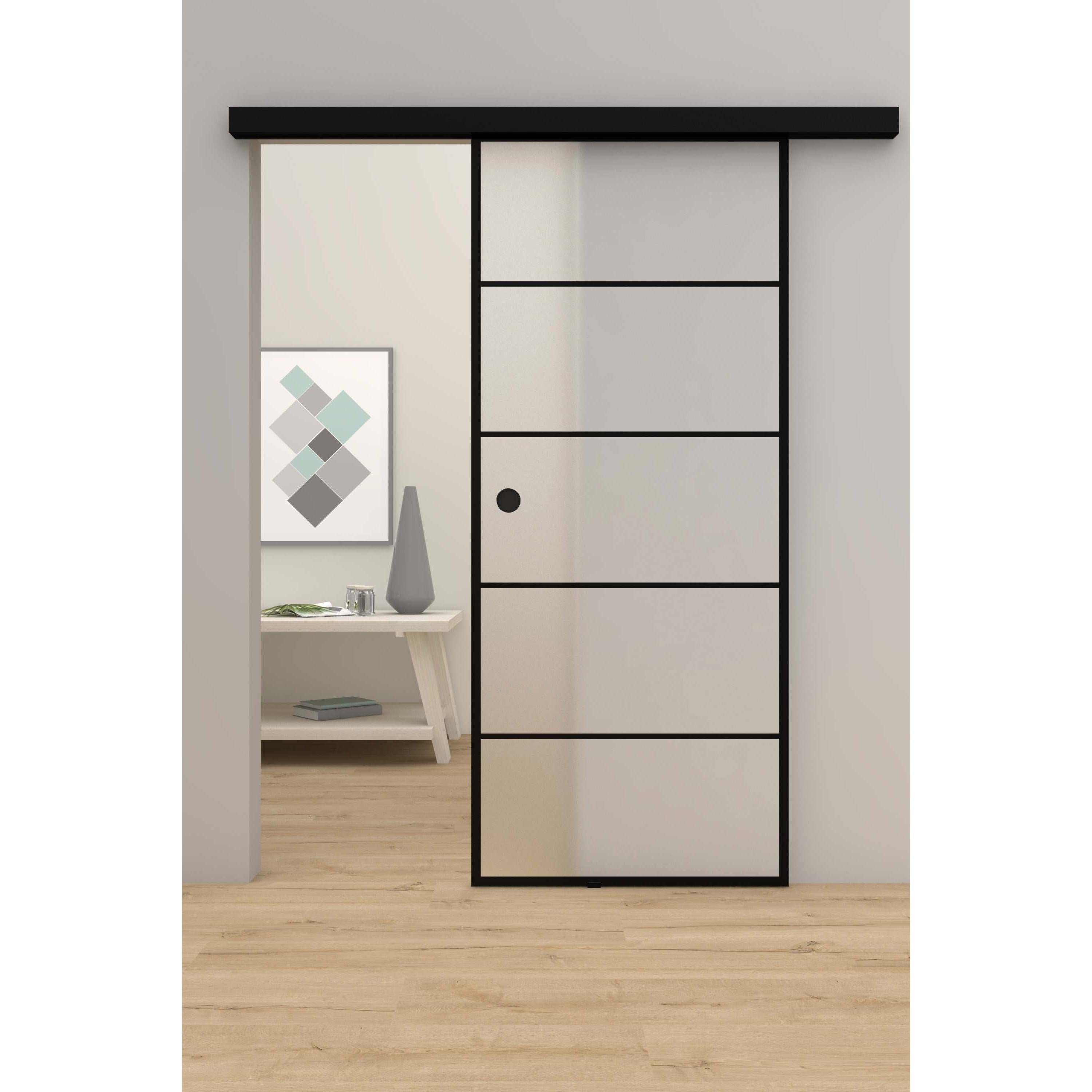 Glasschiebetür Loft-Design Modell DS1 satiniert / matt-Montario