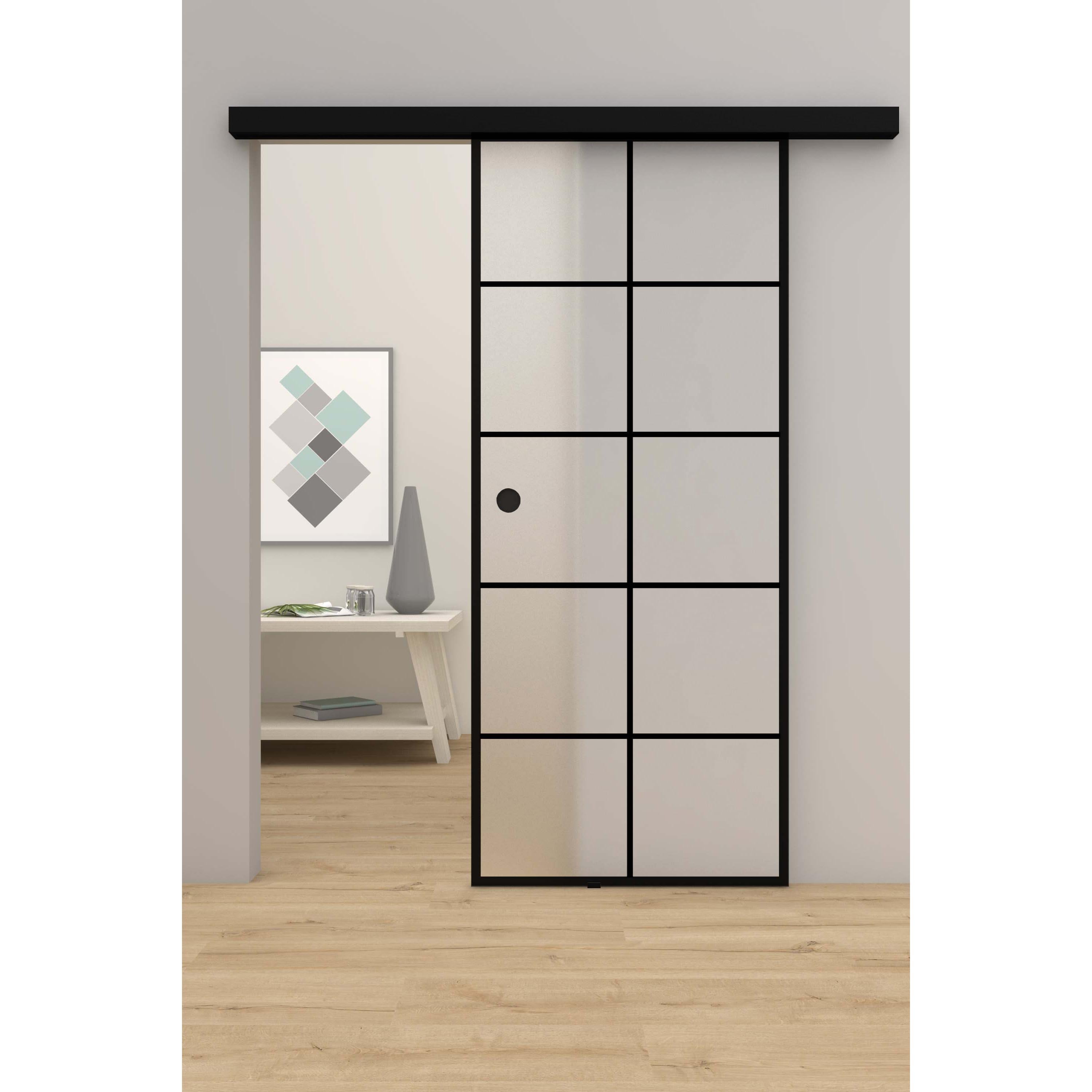 Glasschiebetür Loft-Design Modell DS2 satiniert / matt-Montario