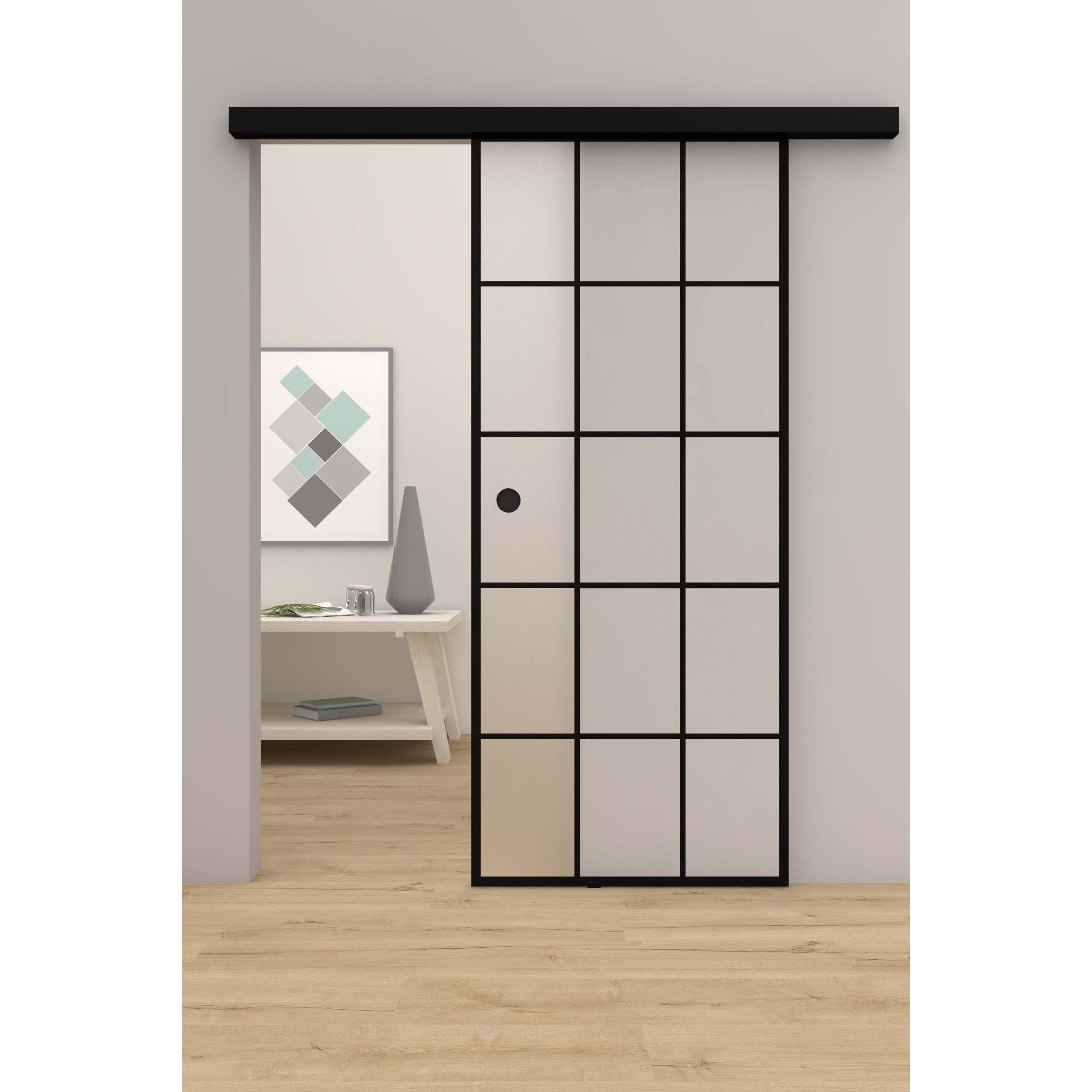 Glasschiebetür Loft-Design Modell DS3 satiniert / matt-Montario