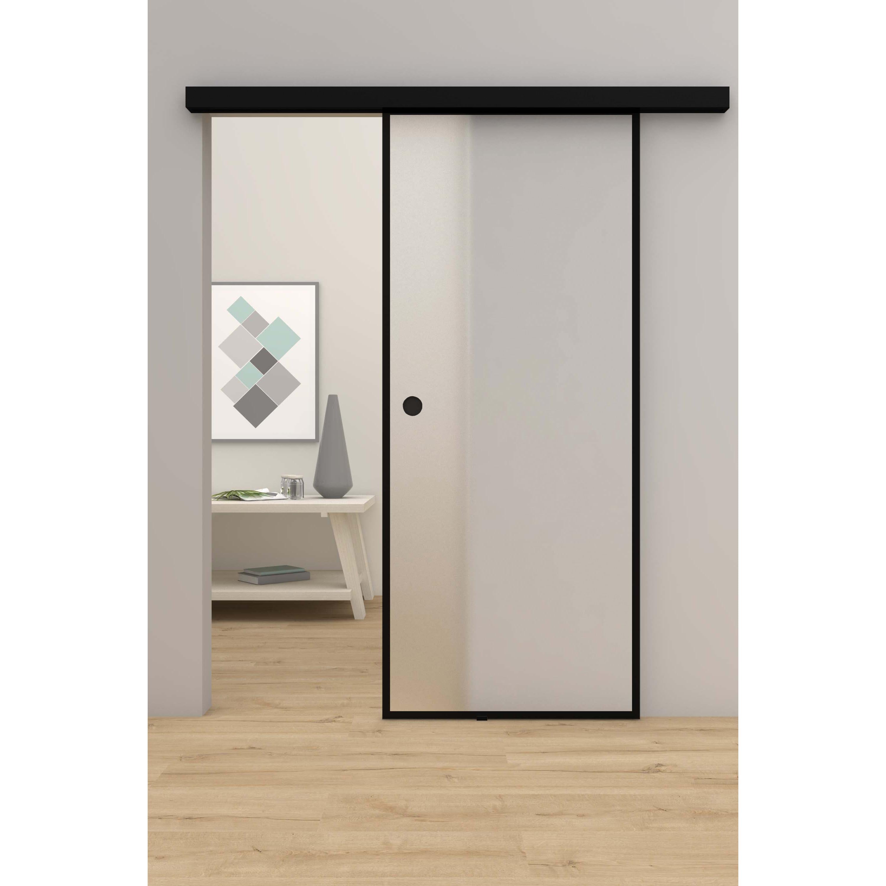 Glasschiebetür Loft-Design Modell DS4 satiniert / matt-Montario