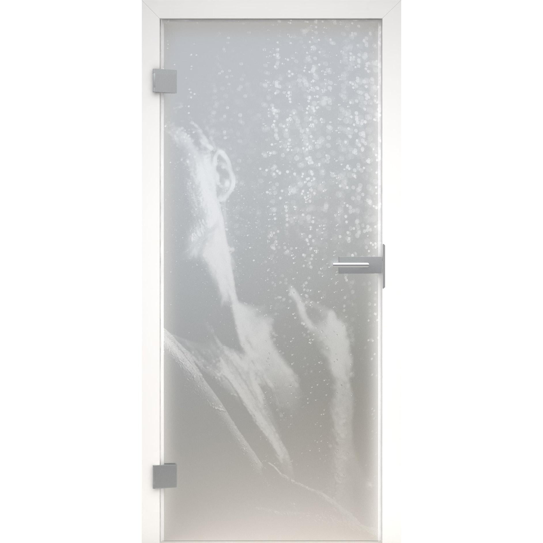 Glastür Aqua Design Dusche LaserArt 325 satiniert / matt-198,5 x 73,5 cm (Glasmaß 197,2 x 70,9 cm)-links-Montario