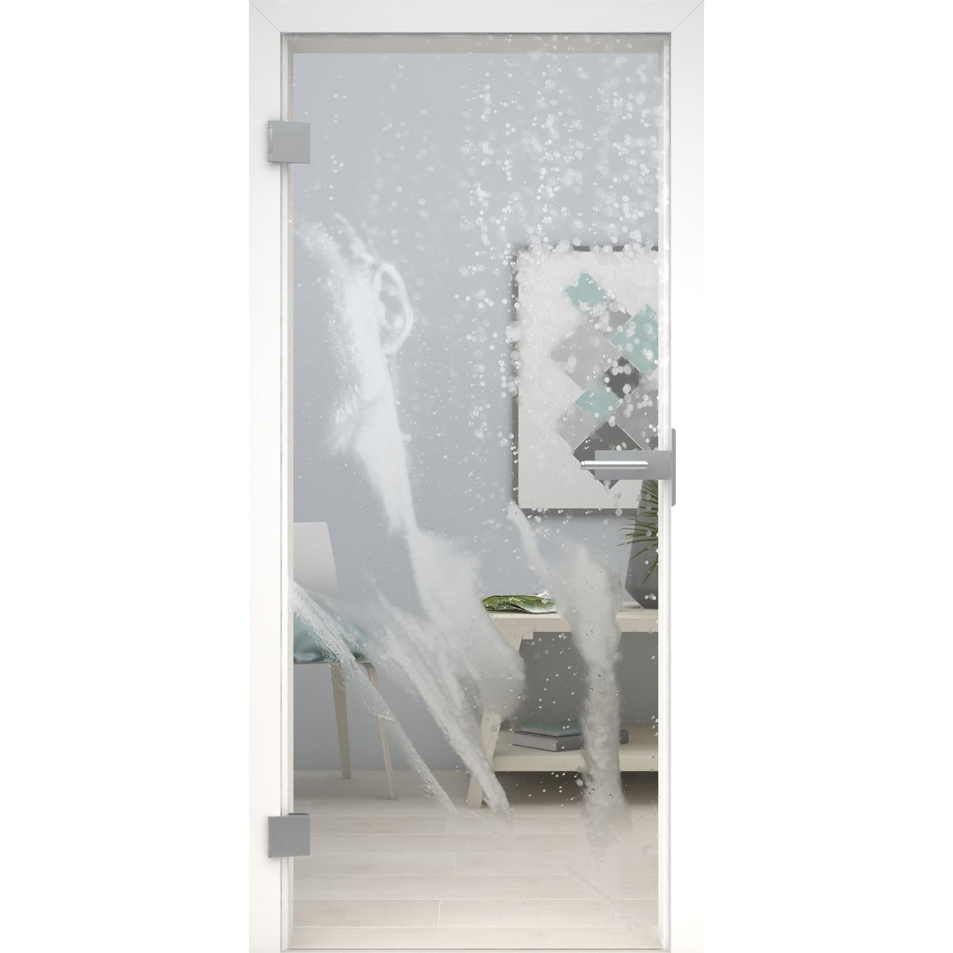 Glastür Aqua Design Dusche LaserArt 325-U Klarglas-198,5 x 73,5 cm (Glasmaß 197,2 x 70,9 cm)-links-Montario