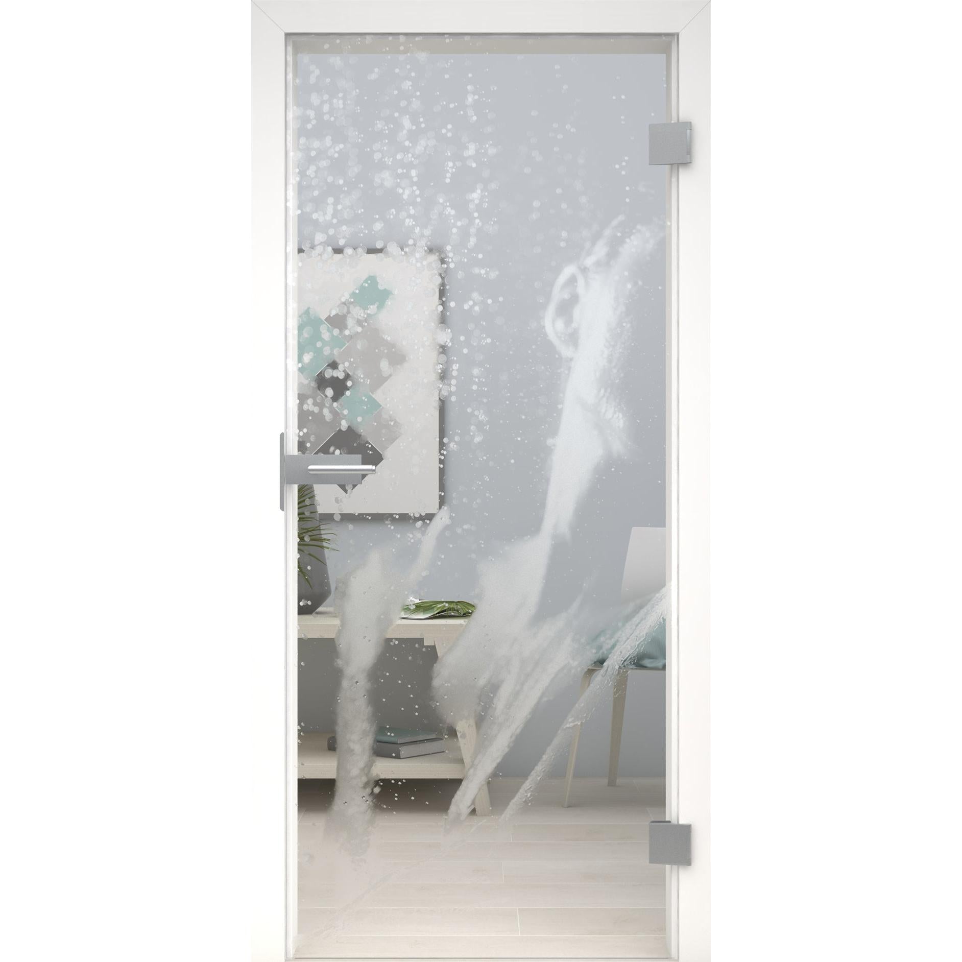 Glastür Aqua Design Dusche LaserArt 325-U Klarglas-198,5 x 73,5 cm (Glasmaß 197,2 x 70,9 cm)-rechts-Montario