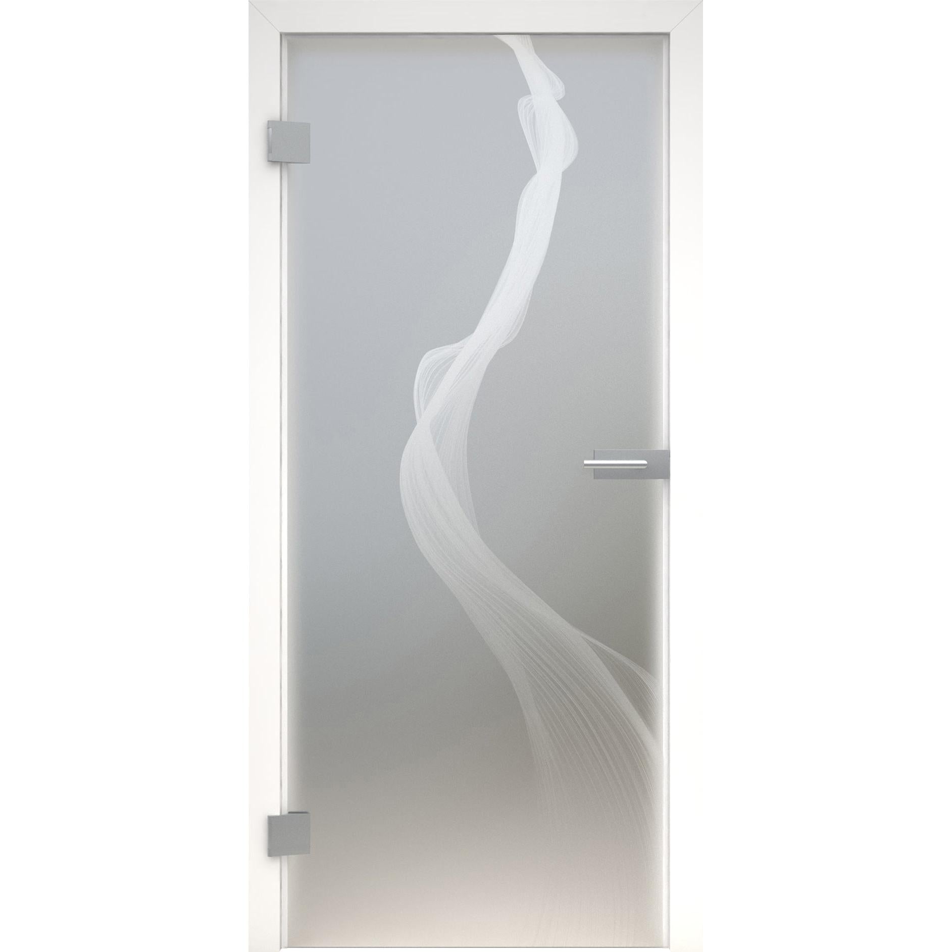 Glastür LaserArt 312 satiniert / matt-198,5 x 73,5 cm (Glasmaß 197,2 x 70,9 cm)-links-Montario