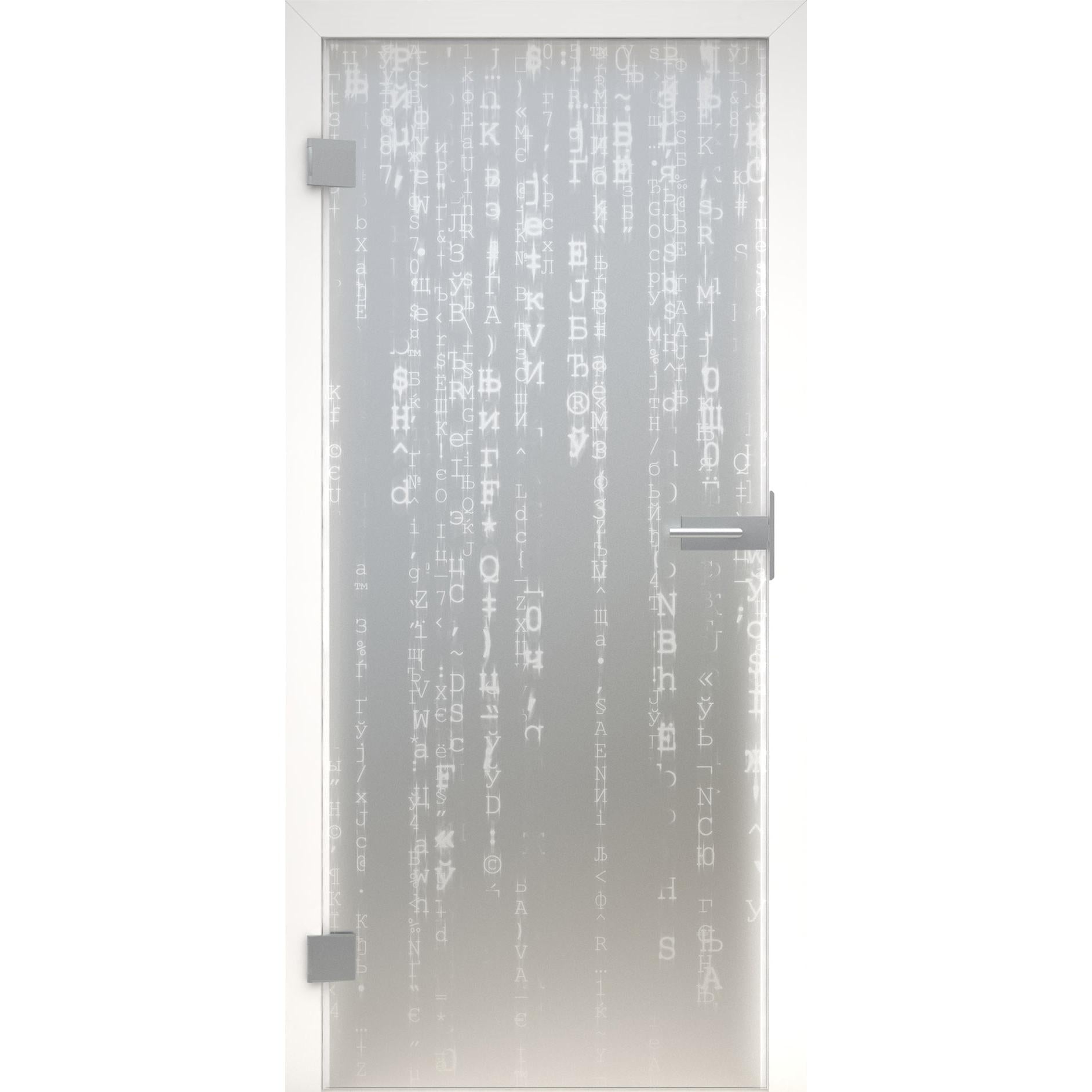 Glastür LaserArt 324 satiniert / matt-198,5 x 73,5 cm (Glasmaß 197,2 x 70,9 cm)-links-Montario