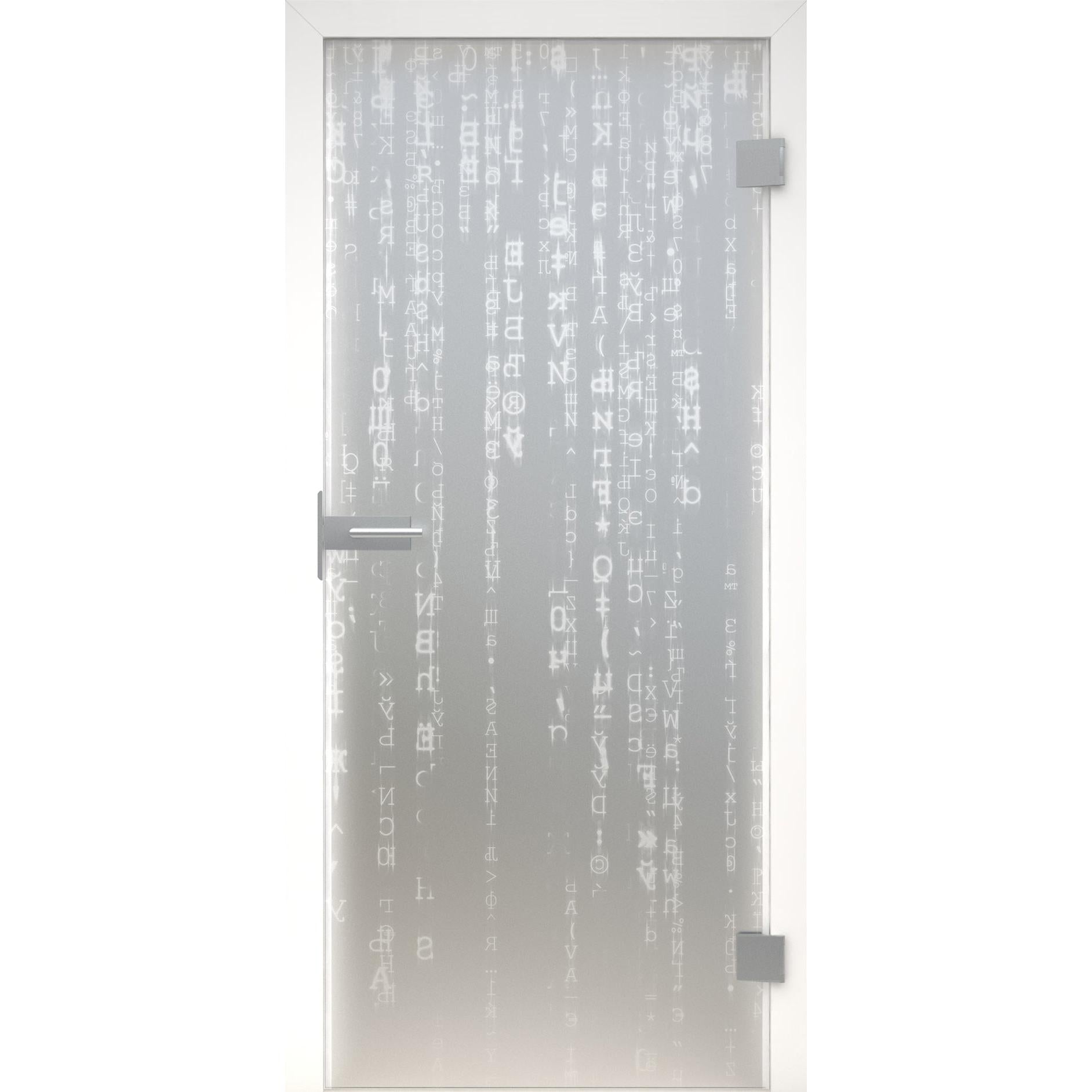 Glastür LaserArt 324 satiniert / matt-198,5 x 73,5 cm (Glasmaß 197,2 x 70,9 cm)-rechts-Montario