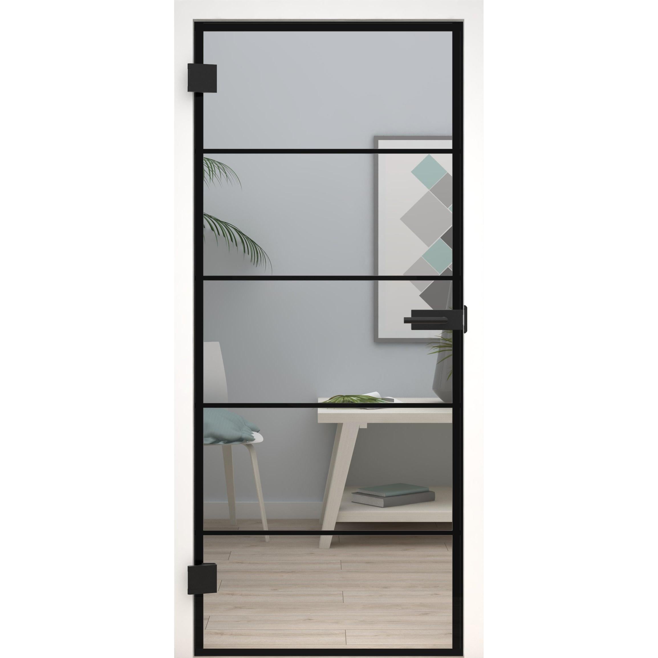 Glastür Loft-Design Modell D1 Klarglas-198,5 x 73,5 cm (Glasmaß 197,2 x 70,9 cm)-links-Montario