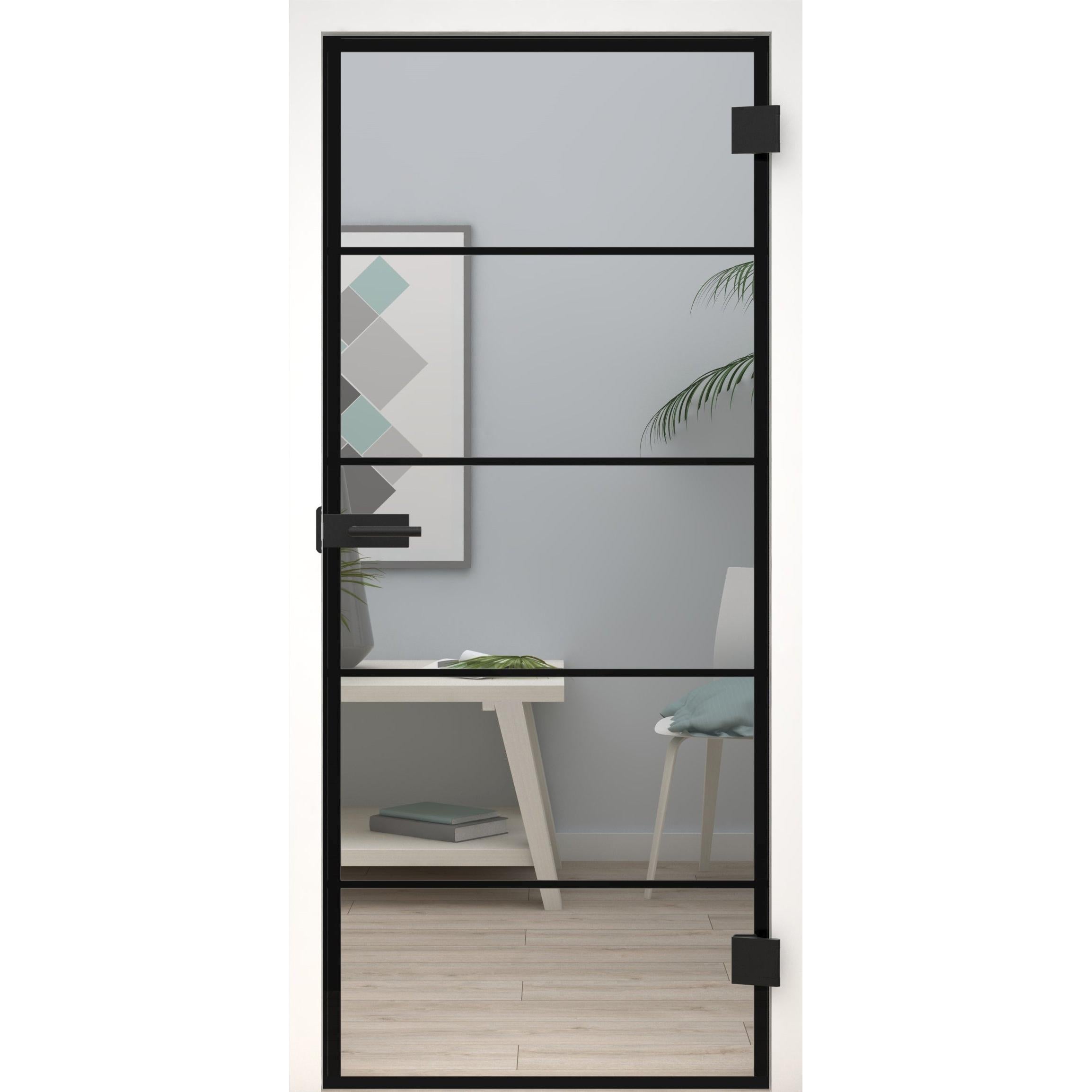 Glastür Loft-Design Modell D1 Klarglas-198,5 x 73,5 cm (Glasmaß 197,2 x 70,9 cm)-rechts-Montario