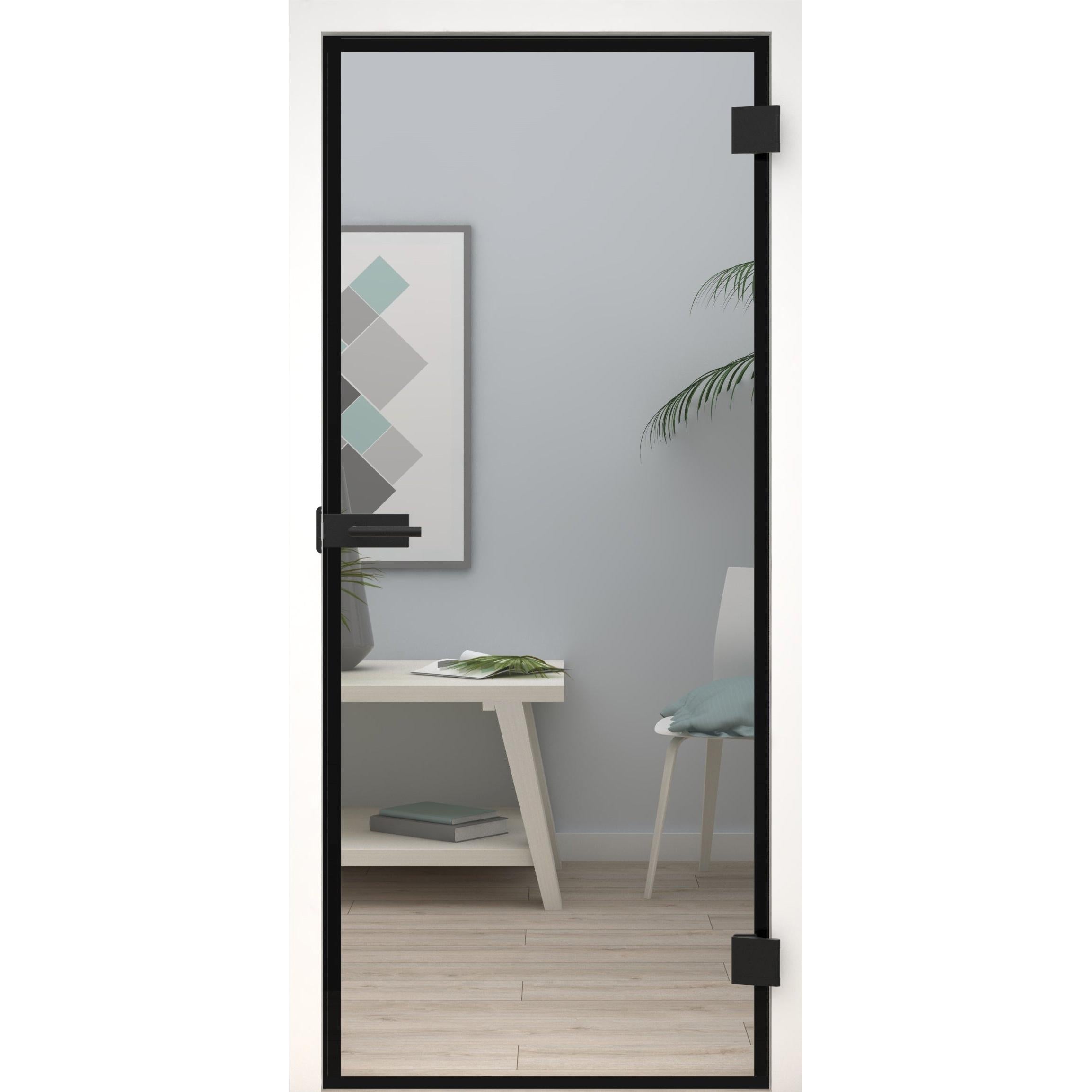 Glastür Loft-Design Modell D4 Klarglas-198,5 x 73,5 cm (Glasmaß 197,2 x 70,9 cm)-rechts-Montario