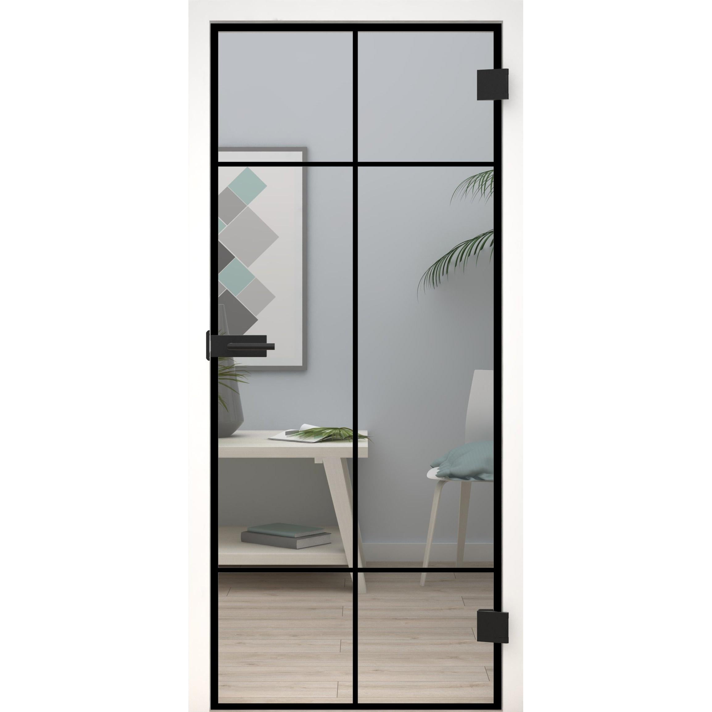 Glastür Loft-Design Modell D7 Klarglas-198,5 x 73,5 cm (Glasmaß 197,2 x 70,9 cm)-rechts-Montario
