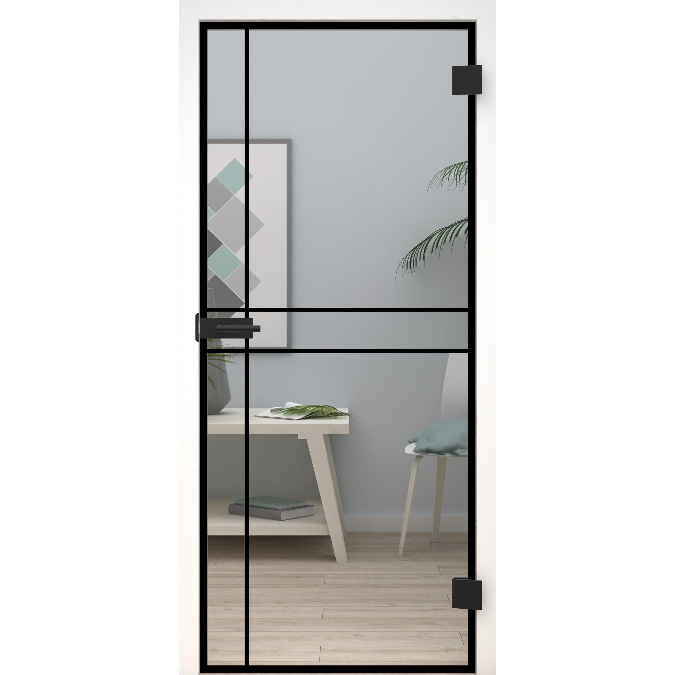 Glastür Loft-Design Modell D9 Klarglas-198,5 x 73,5 cm (Glasmaß 197,2 x 70,9 cm)-rechts-Montario
