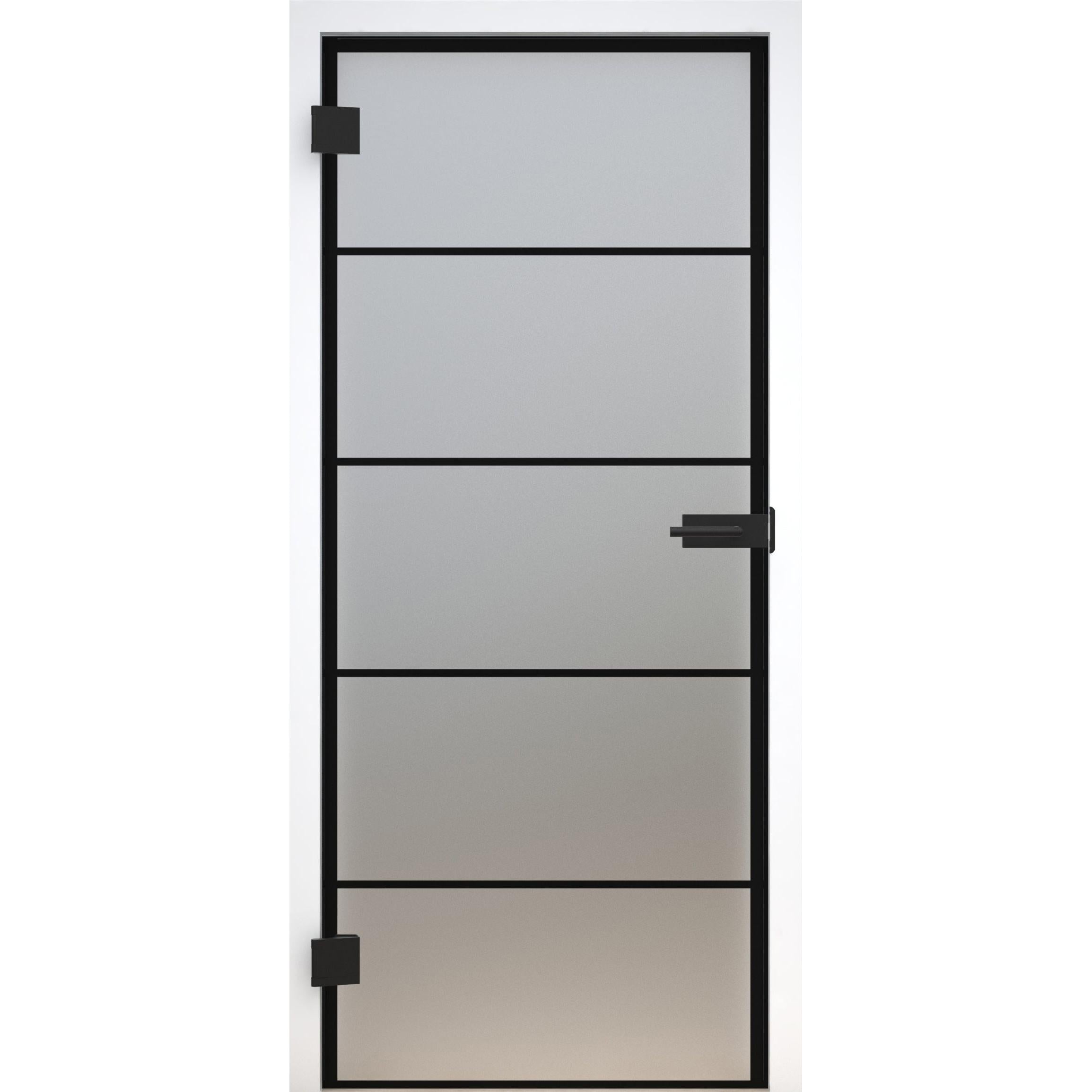 Glastür Loft-Design Modell DS1 satiniert / matt-198,5 x 73,5 cm (Glasmaß 197,2 x 70,9 cm)-links-Montario