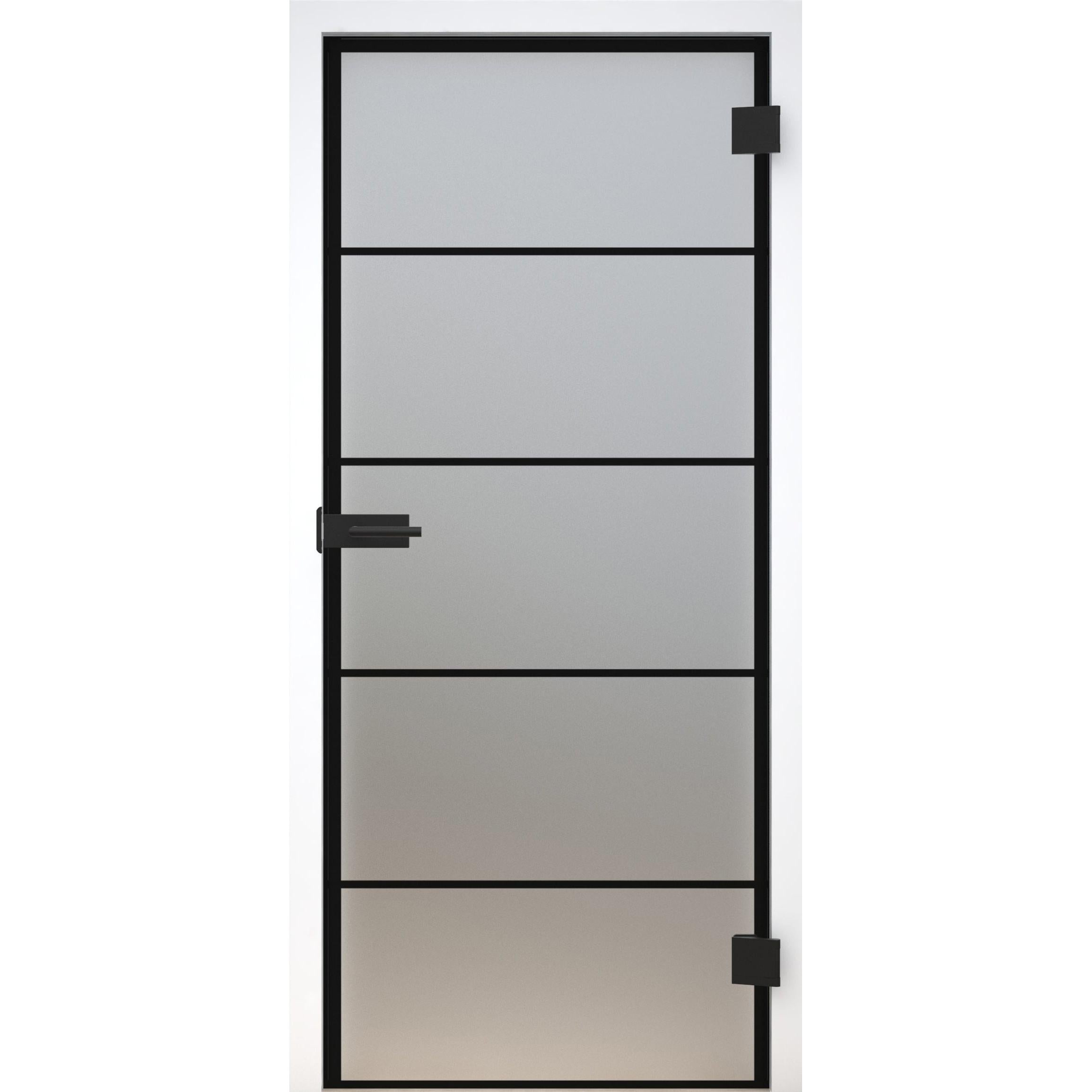 Glastür Loft-Design Modell DS1 satiniert / matt-198,5 x 73,5 cm (Glasmaß 197,2 x 70,9 cm)-rechts-Montario