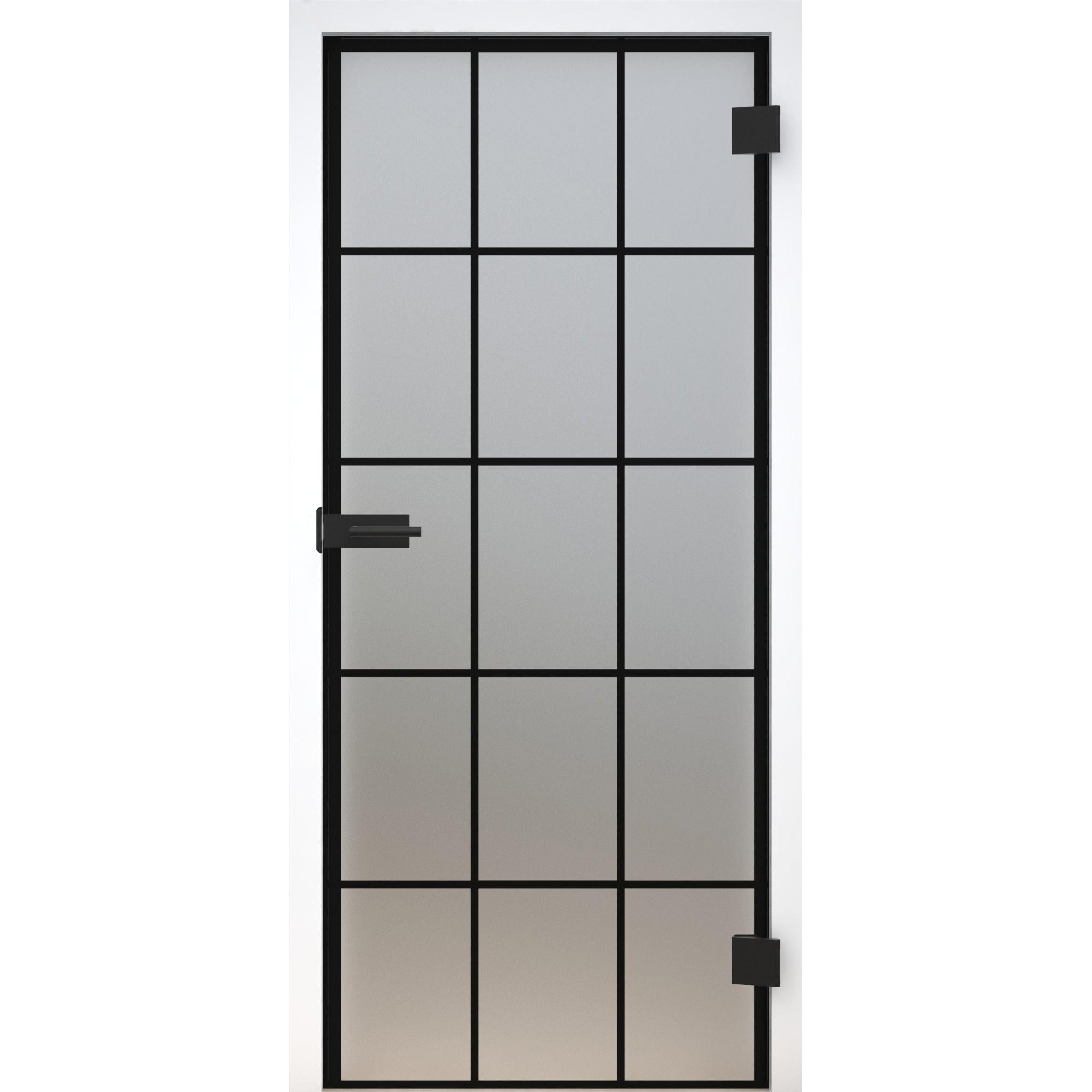 Glastür Loft-Design Modell DS3 satiniert / matt-198,5 x 73,5 cm (Glasmaß 197,2 x 70,9 cm)-rechts-Montario