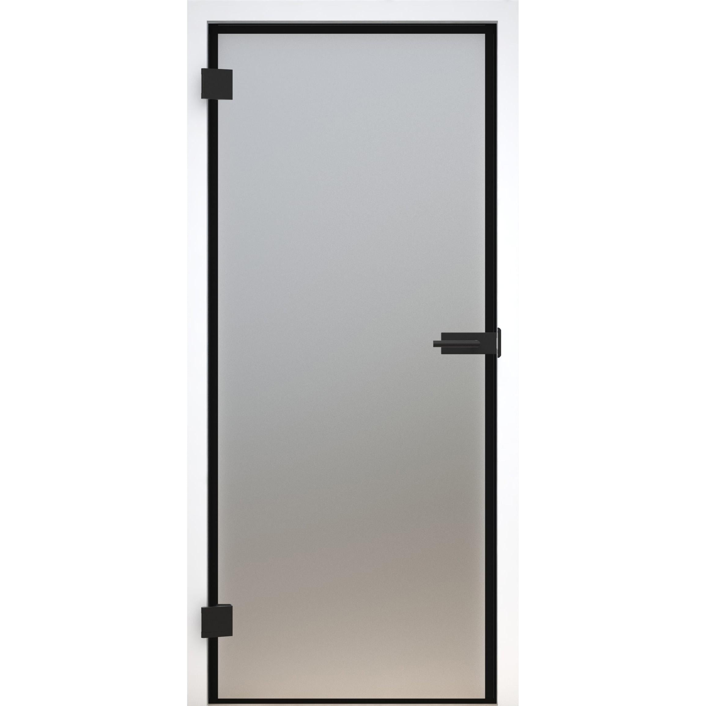 Glastür Loft-Design Modell DS4 satiniert / matt-198,5 x 73,5 cm (Glasmaß 197,2 x 70,9 cm)-links-Montario