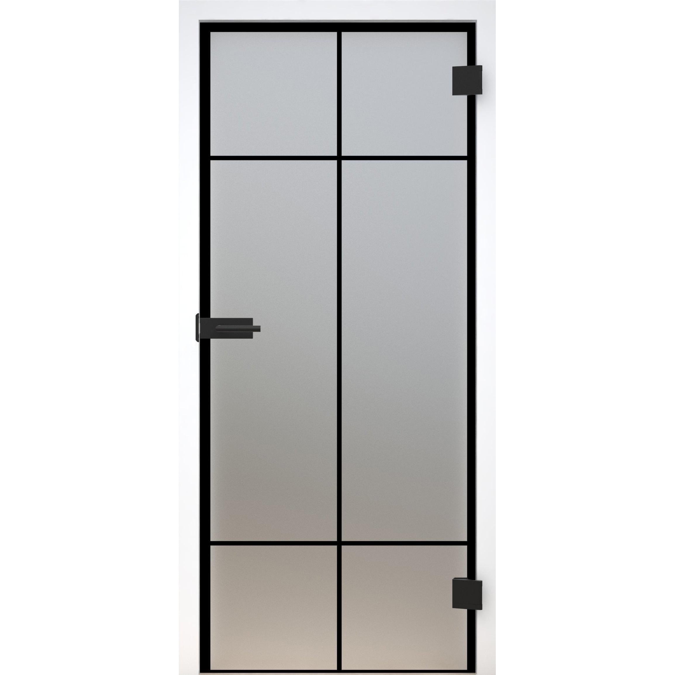 Glastür Loft-Design Modell DS7 satiniert / matt-198,5 x 73,5 cm (Glasmaß 197,2 x 70,9 cm)-rechts-Montario