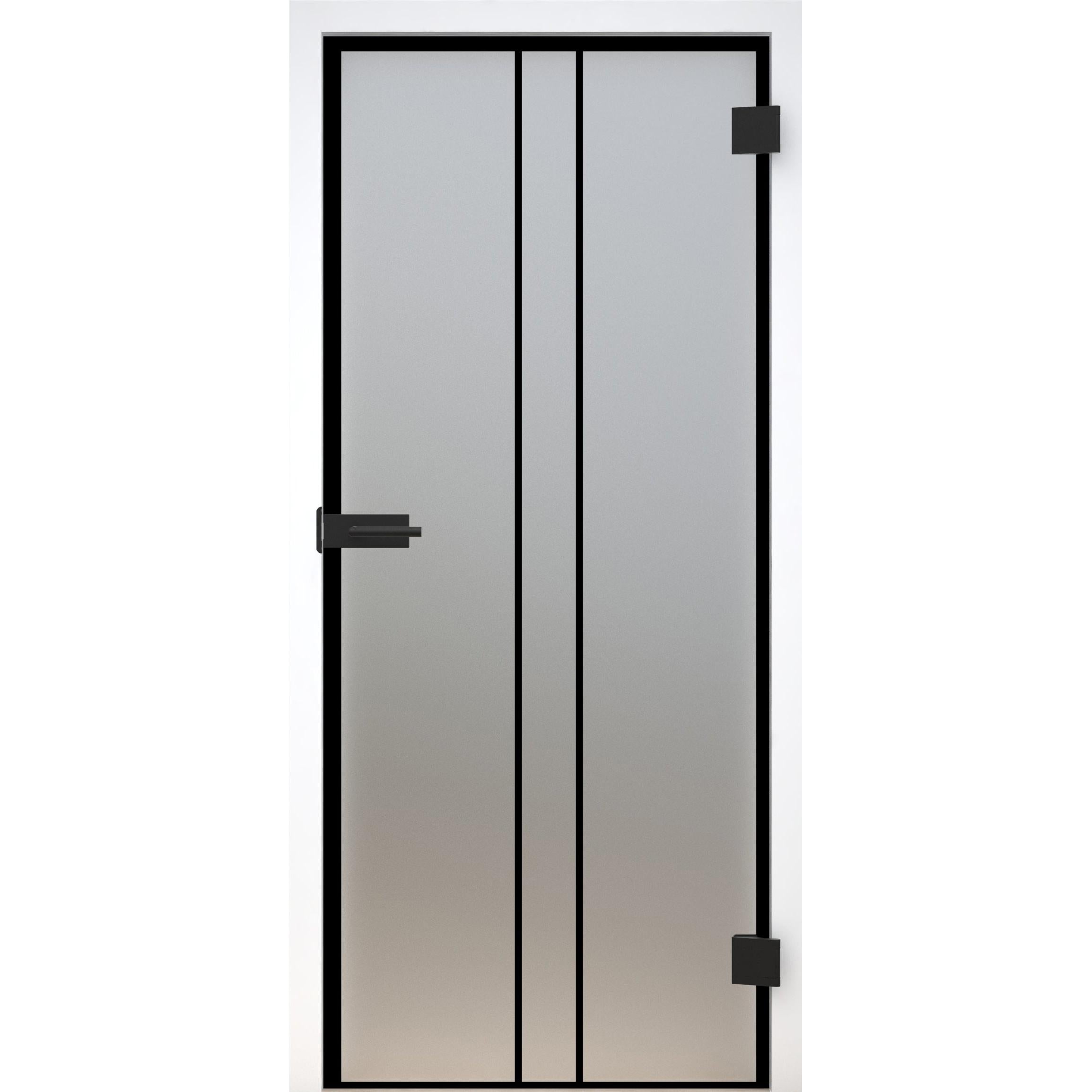 Glastür Loft-Design Modell DS8 satiniert / matt-198,5 x 73,5 cm (Glasmaß 197,2 x 70,9 cm)-rechts-Montario