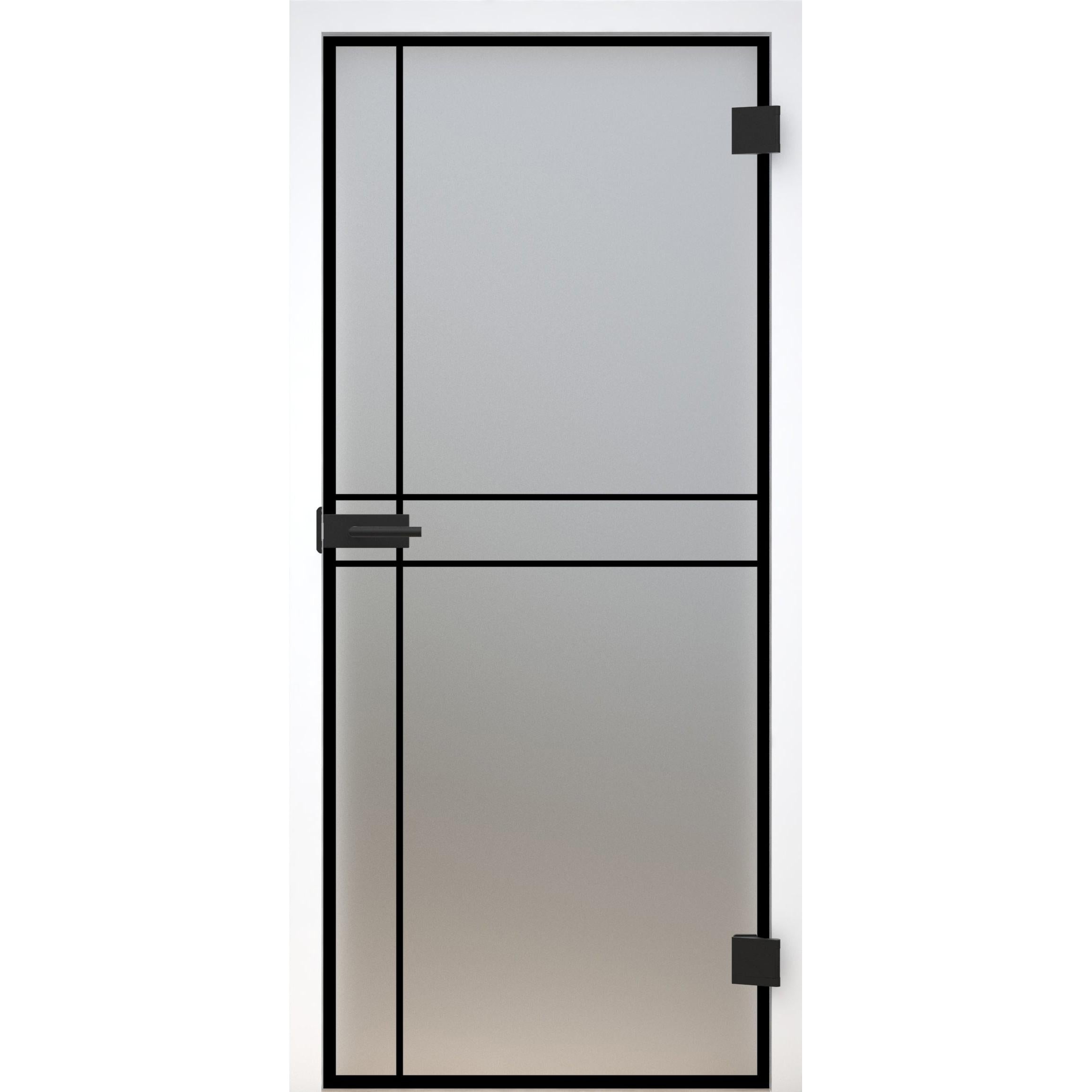 Glastür Loft-Design Modell DS9 satiniert / matt-198,5 x 73,5 cm (Glasmaß 197,2 x 70,9 cm)-rechts-Montario