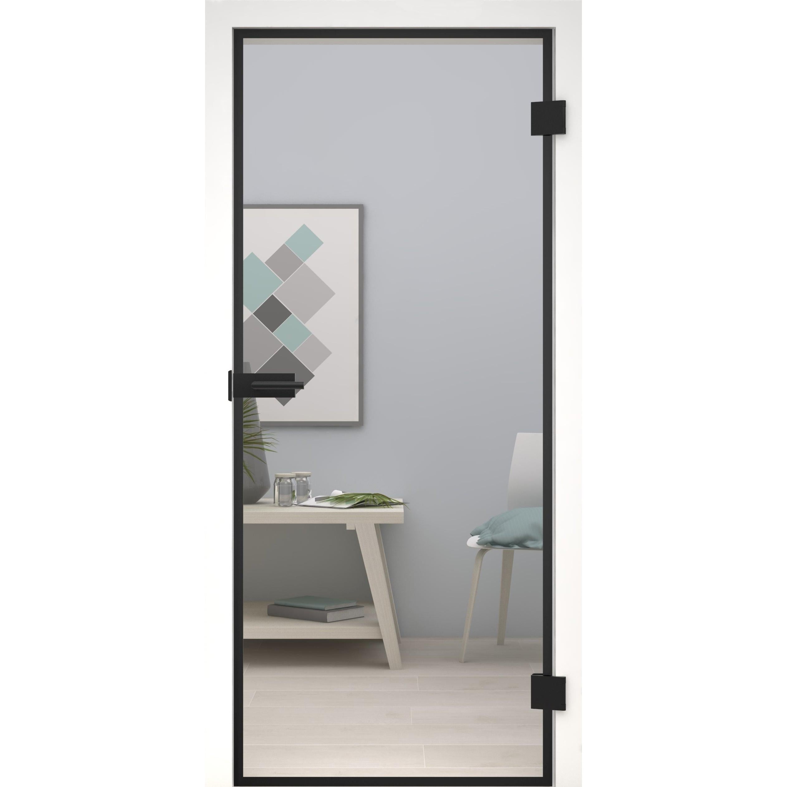 Glastür Loft-Design Modell P4 Klarglas-198,5 x 73,5 cm (Glasmaß 197,2 x 70,9 cm)-rechts-Montario