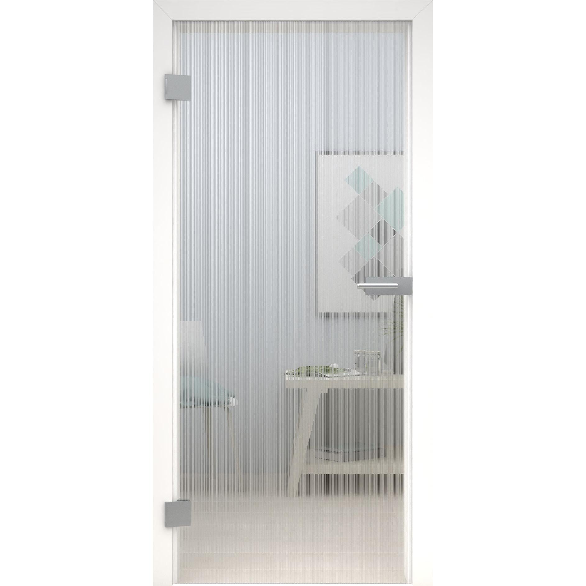 Glastür MattDesign 3D 501 Klarglas-198,5 x 73,5 cm (Glasmaß 197,2 x 70,9 cm)-links-Montario