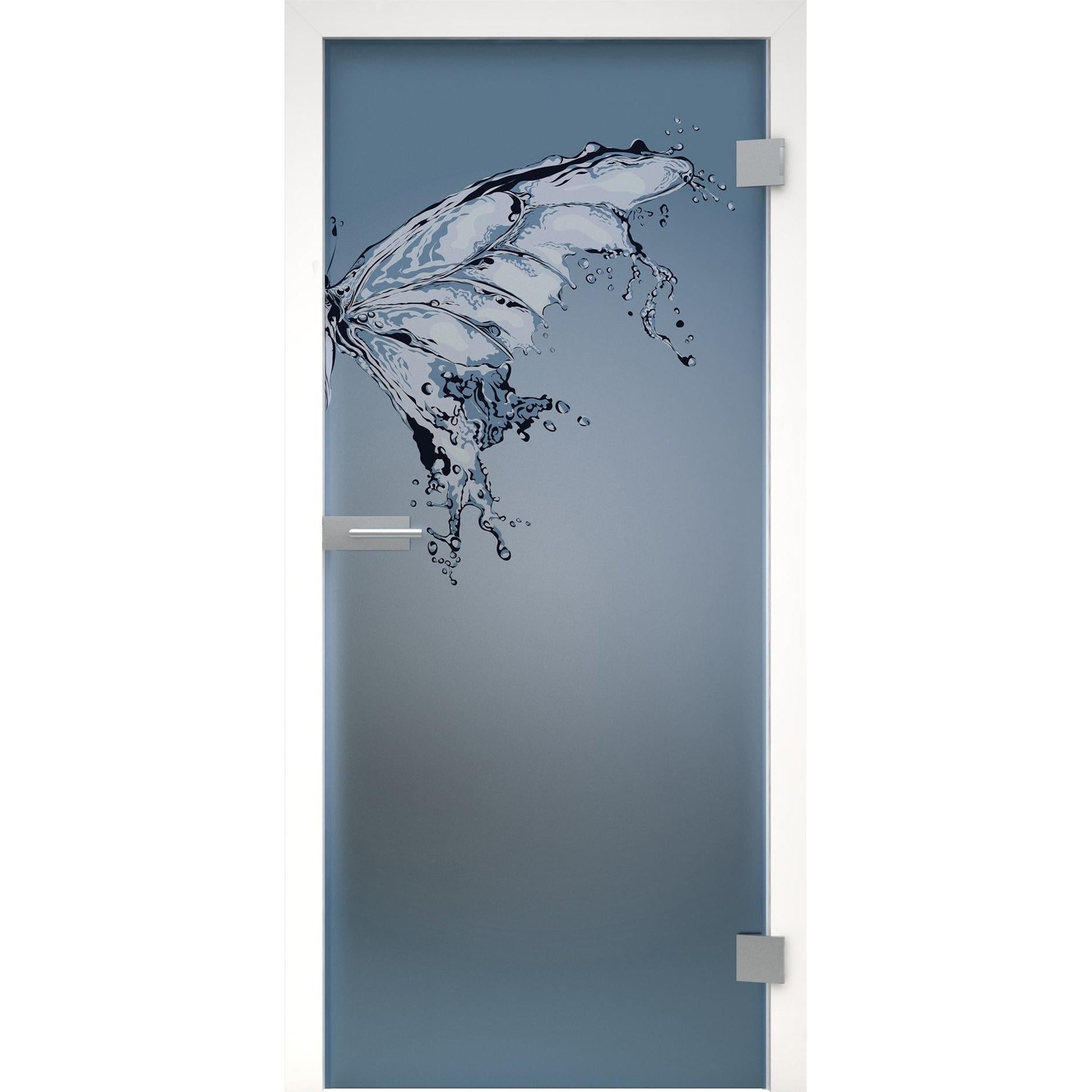 Glastür Motiva Wasser Klarglas-198,5 x 73,5 cm (Glasmaß 197,2 x 70,9 cm)-rechts-Montario