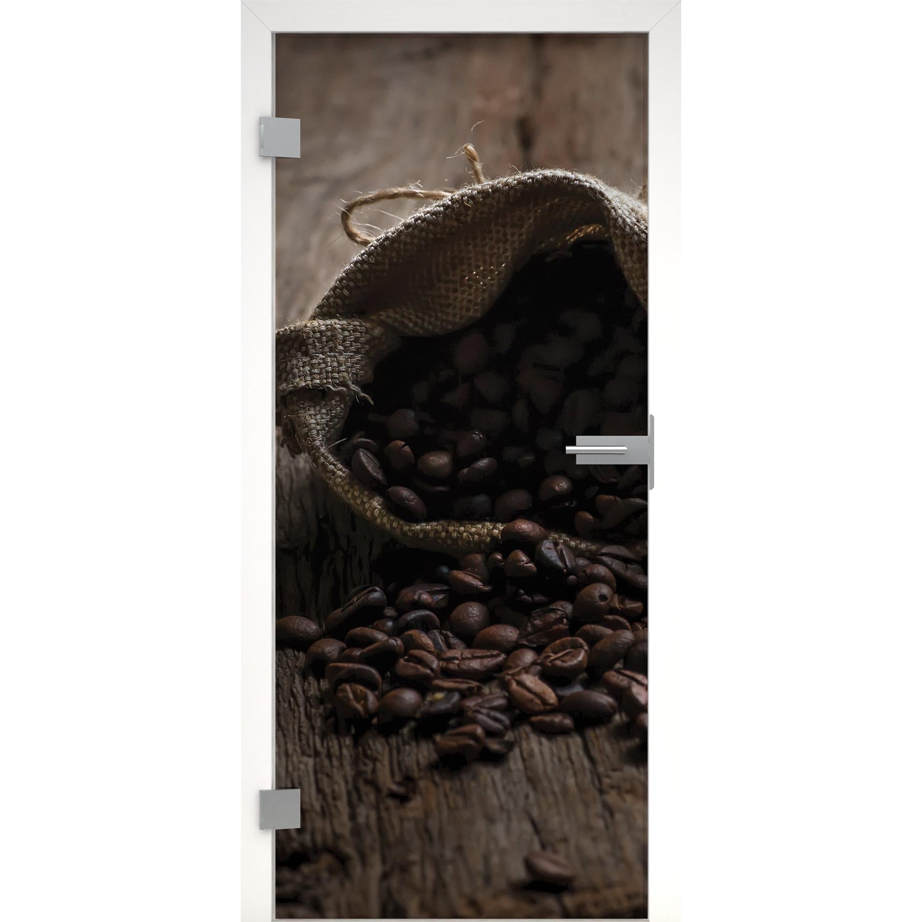 Glastür Motive Kaffee Klarglas-198,5 x 73,5 cm (Glasmaß 197,2 x 70,9 cm)-links-Montario