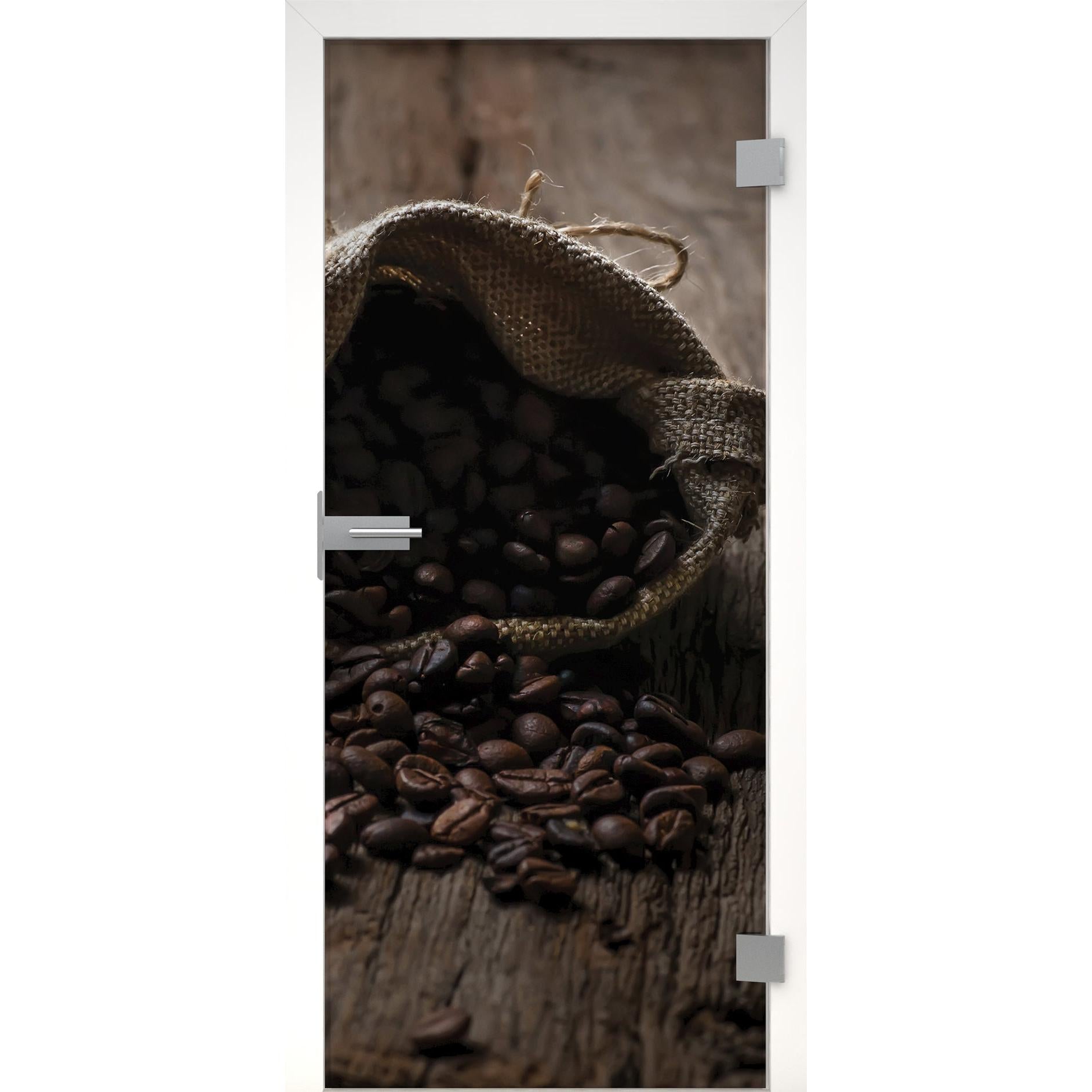 Glastür Motive Kaffee Klarglas-198,5 x 73,5 cm (Glasmaß 197,2 x 70,9 cm)-rechts-Montario