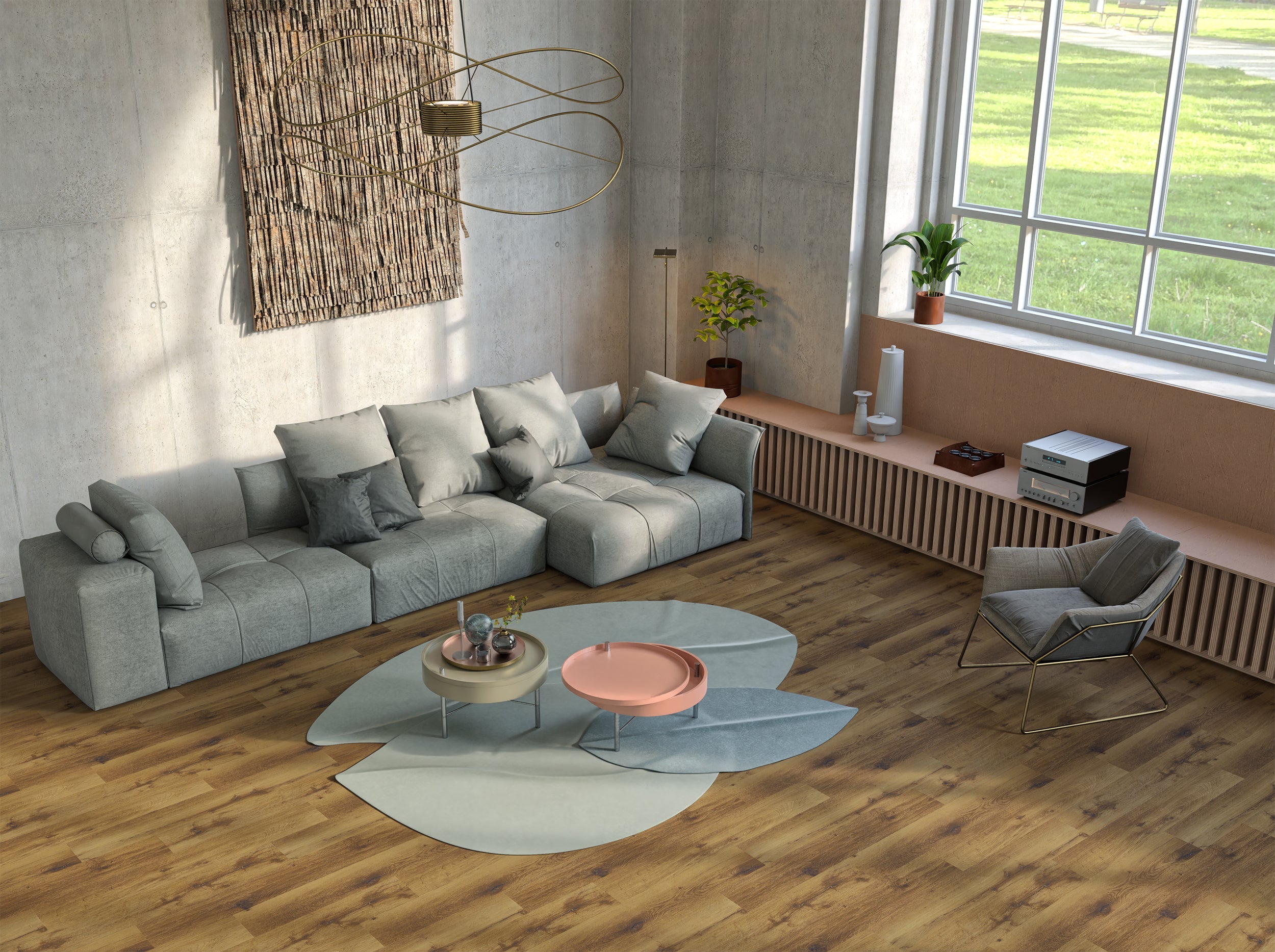 Klebe-Vinyl Smart Eiche Treviso Landhausdiele leicht strukturiert