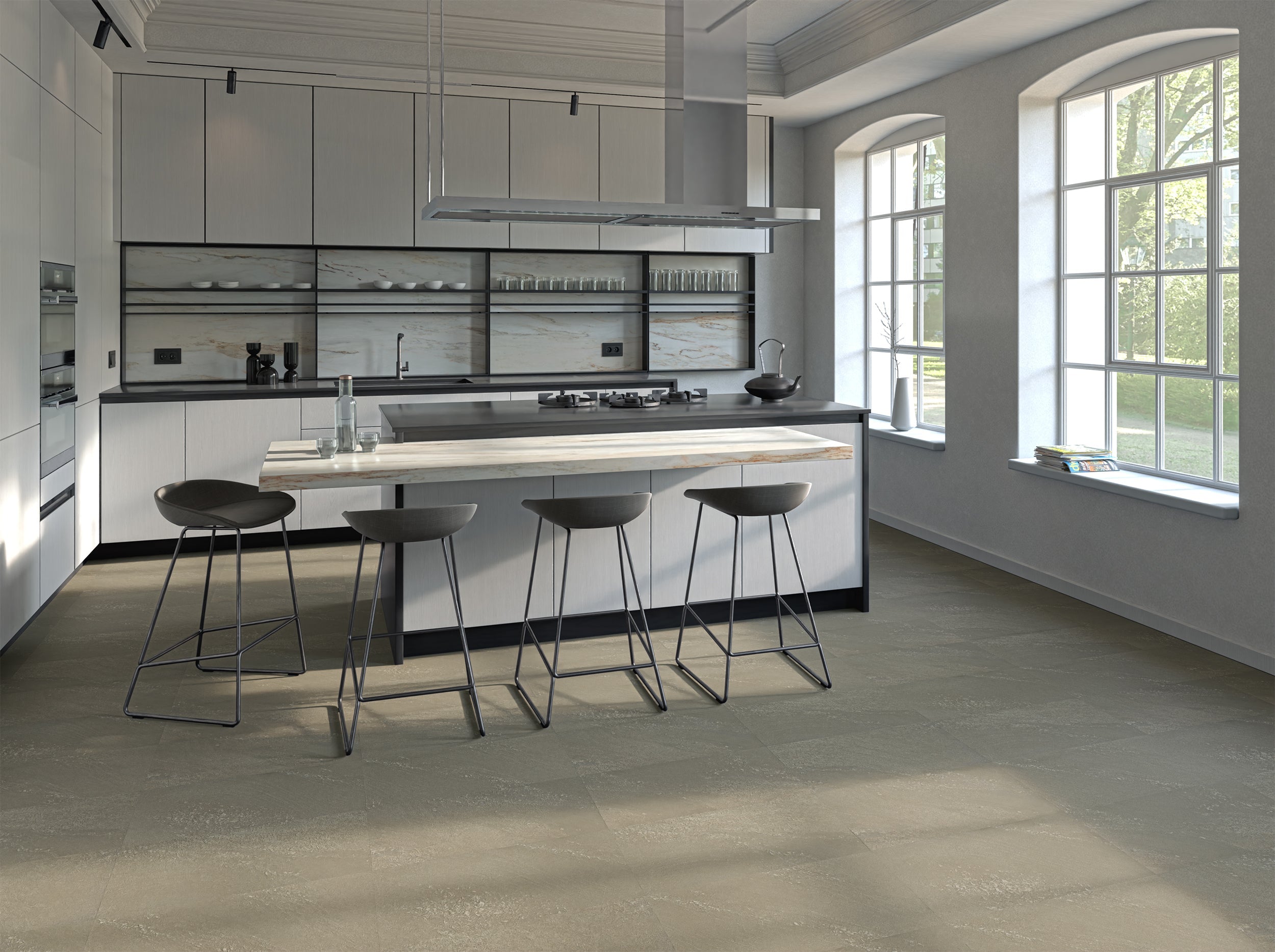 Klebe-Vinyl Smart Steinoptik Siena Fliese leicht strukturiert