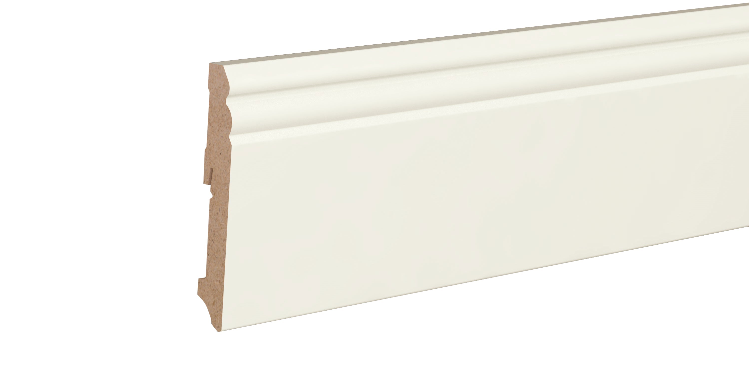 Sockelleiste Hamburger Profil foliert soft-weiß Profilkante MDF-Kern