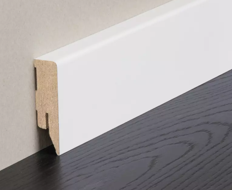 Sockelleiste foliert verkehrsweiß Designkante MDF-Kern