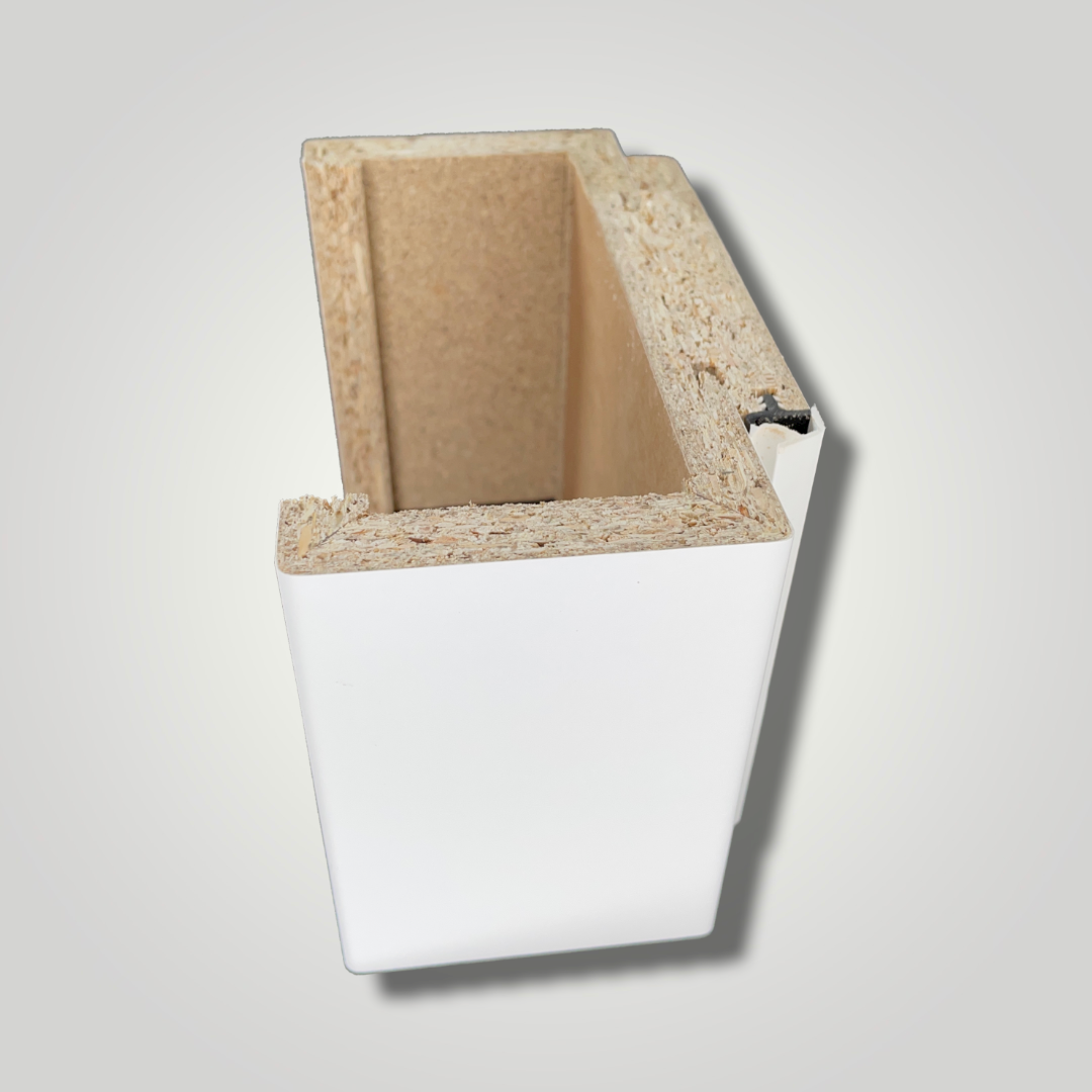 Wohnungseingangstür mit Zarge CPL glatt brillant-weiß glatt Designkante SK2 / KK3