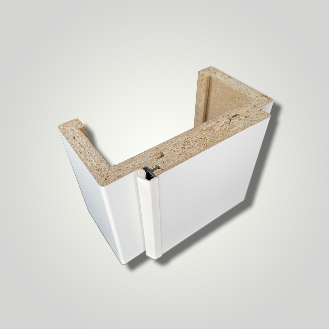 Wohnungseingangstür mit Zarge brillant-weiß 1 Kassette Designkante SK1 / KK3 - Modell Stiltür M13