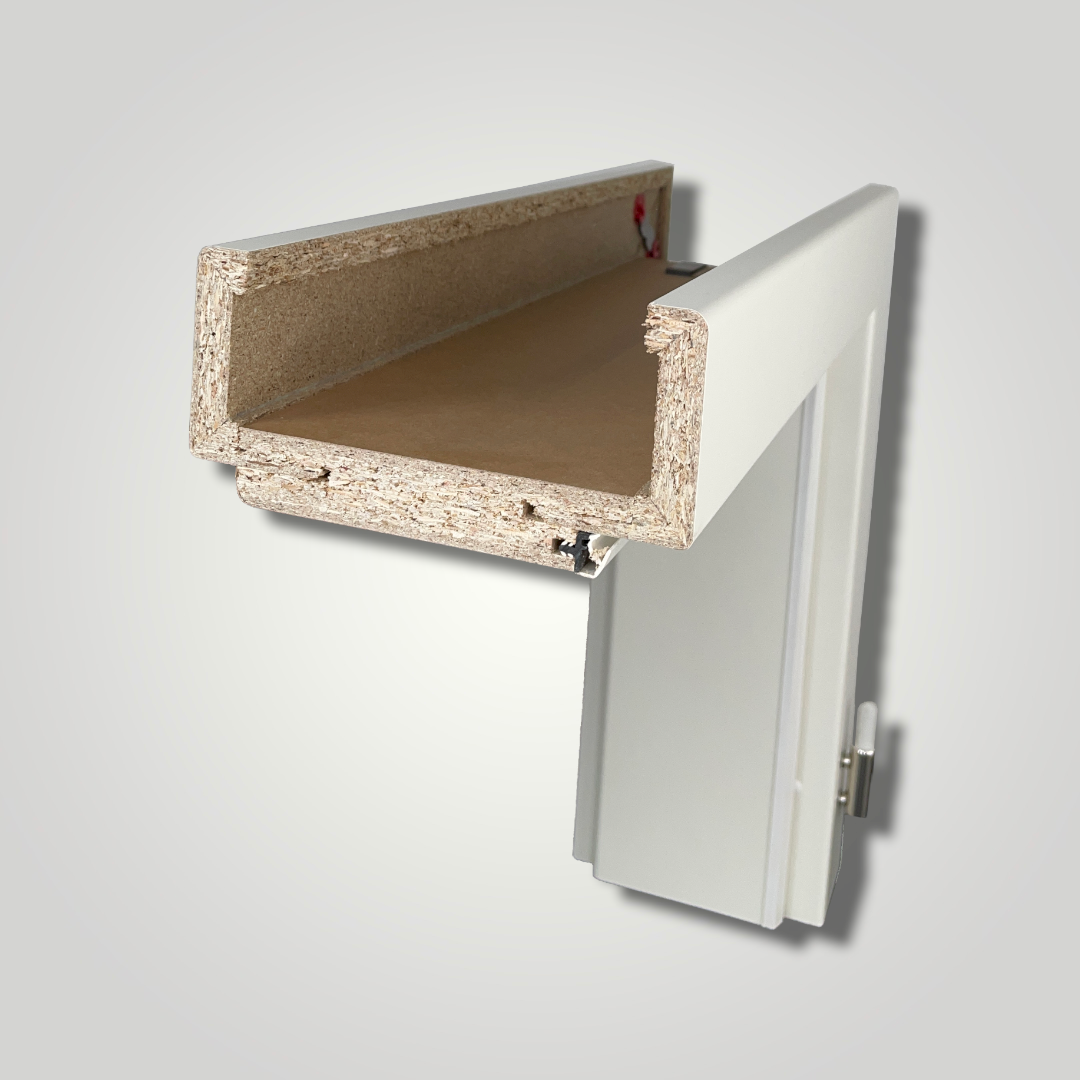 Zimmertür mit Zarge ohne Schlüssellochbohrung soft-weiß Stiltür mit 2 Kassetten Rundkante - Modell Stiltür K21