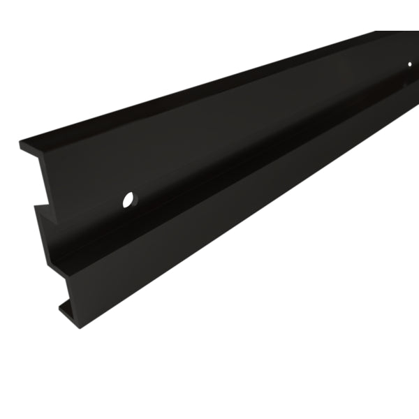 Abstandsprofil für Schiebetürbeschlag für Laufkasten schwarz 2000x60x12,5mm