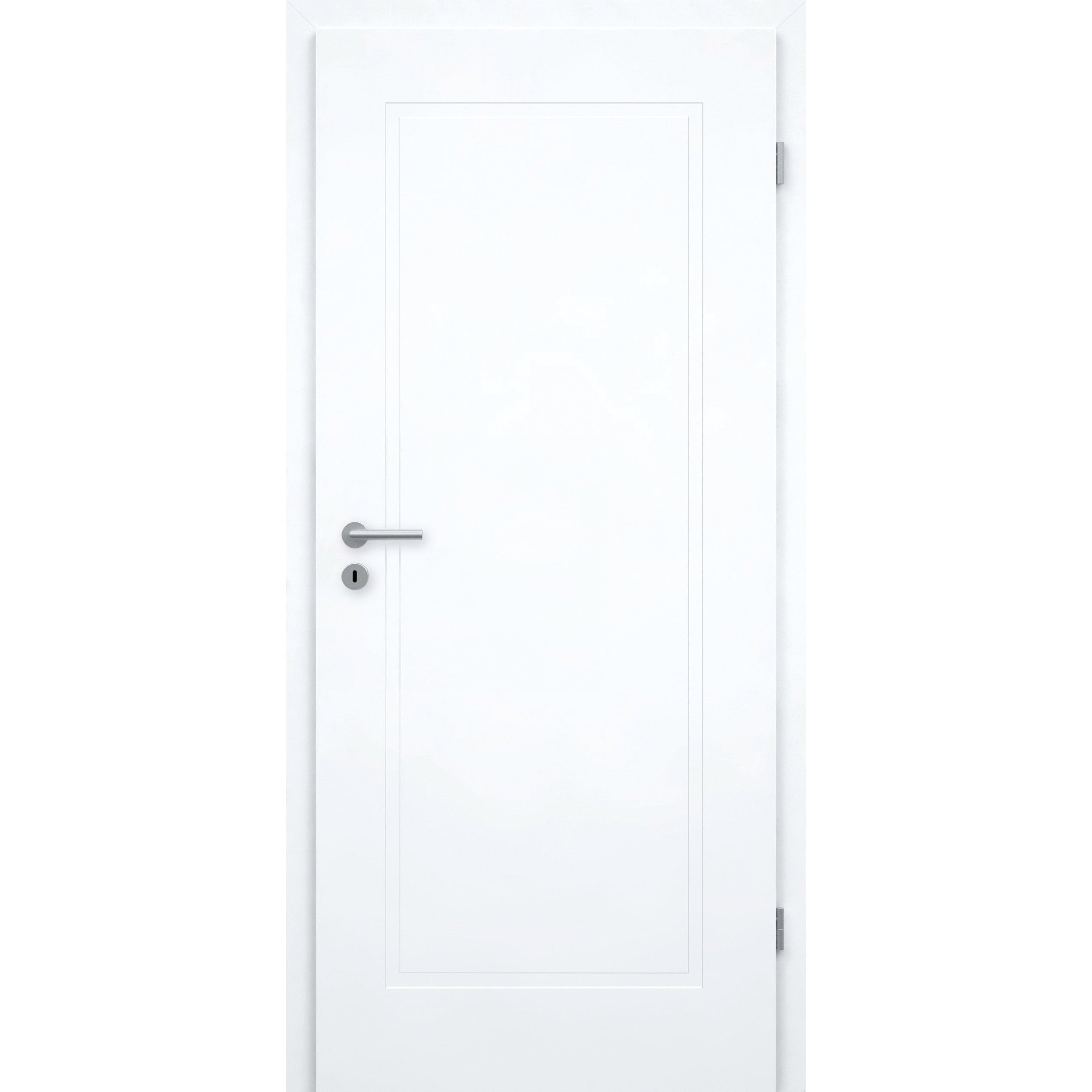 Wohnungseingangstür mit Zarge brillant-weiß 1 Kassette Designkante SK1 / KK3 - Modell Stiltür M13