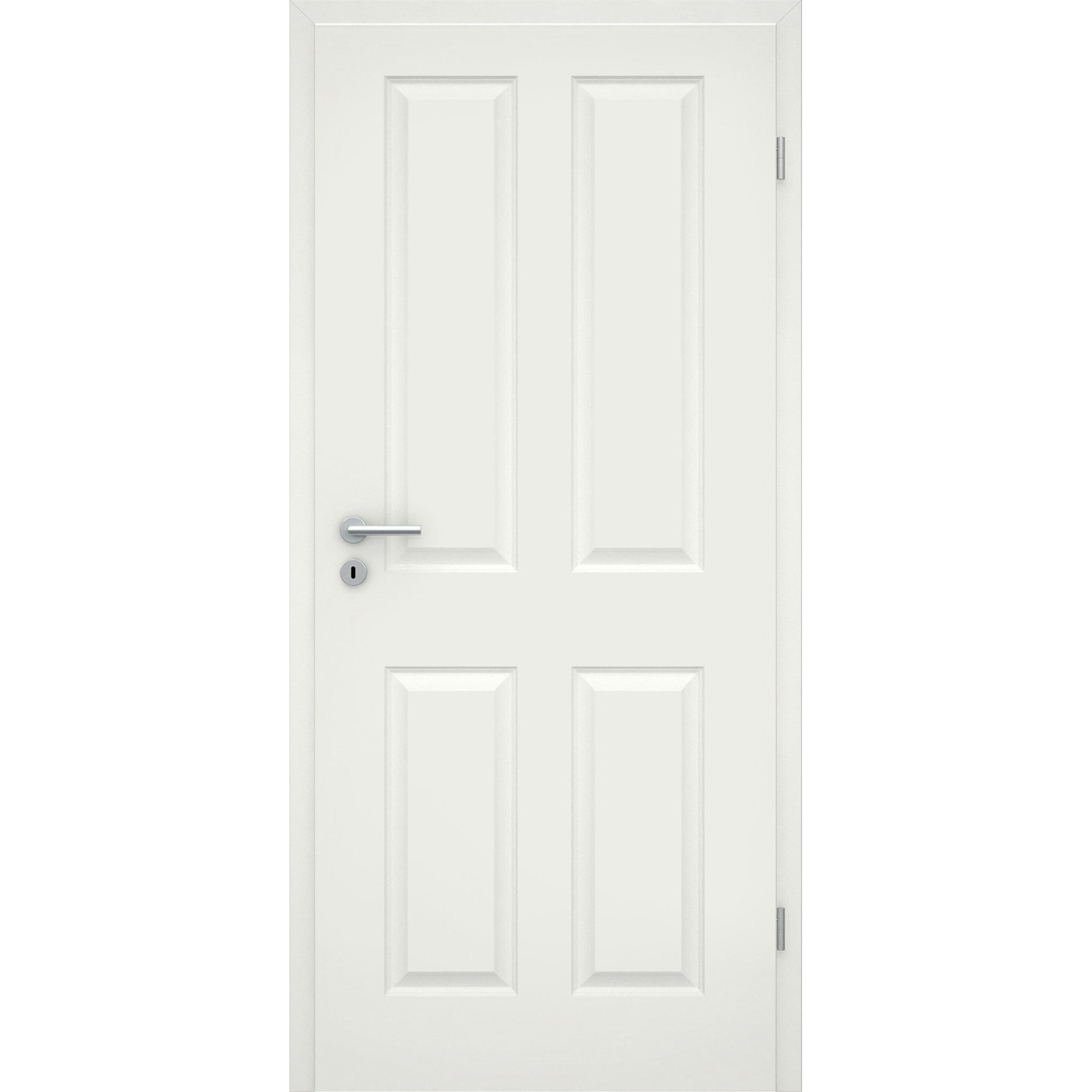 Wohnungseingangstür soft-weiß 4 Kassetten Rundkante SK3 / KK3 - Modell Stiltür K41