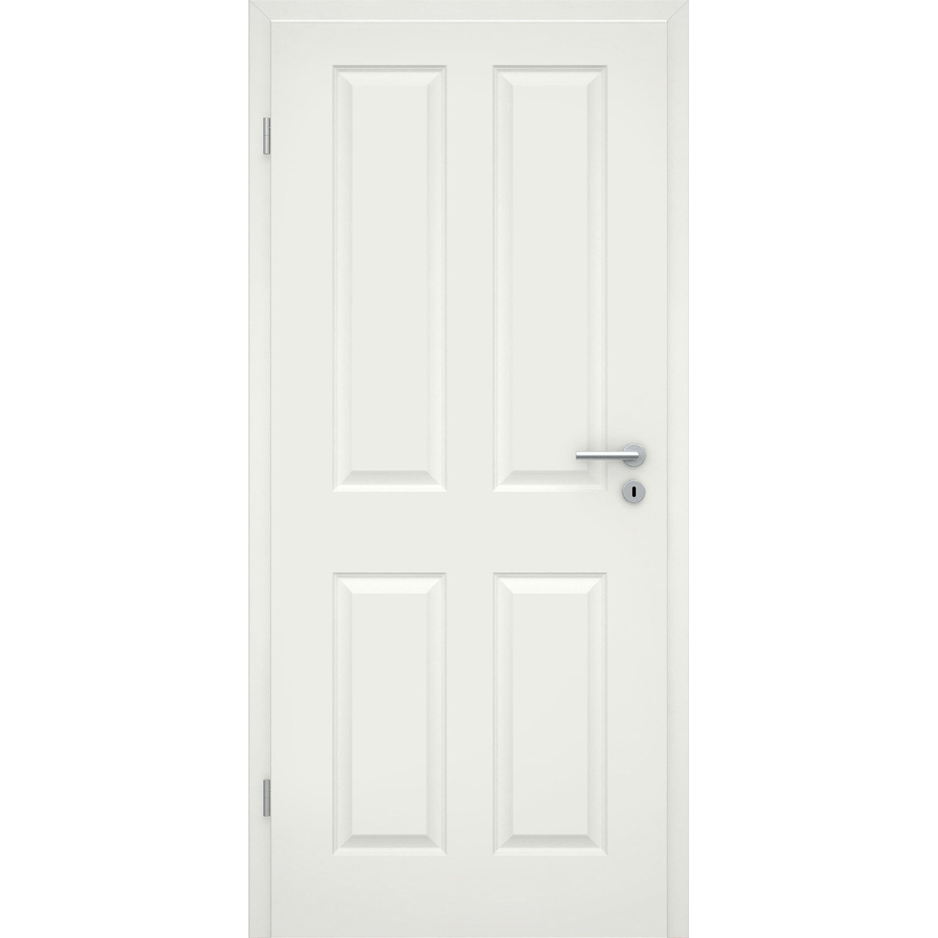 Wohnungseingangstür soft-weiß 4 Kassetten Rundkante SK3 / KK3 - Modell Stiltür K41