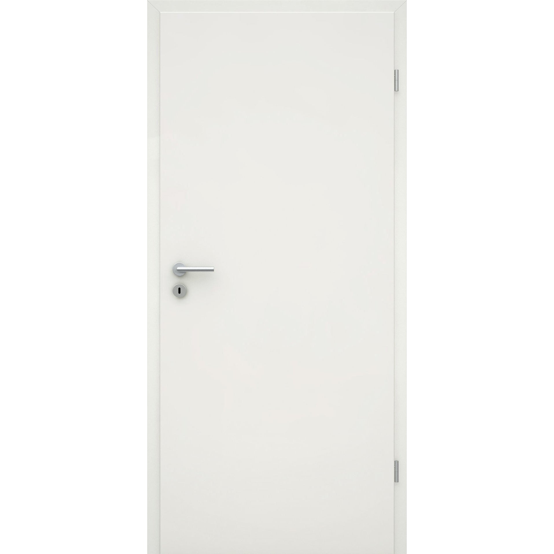 Wohnungseingangstür mit Zarge soft-weiß CPL glatt Rundkante SK1 / KK3