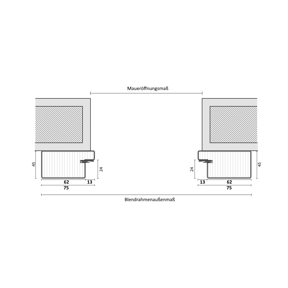 Blendrahmen CPL brillant-weiß 75 x 45 mm