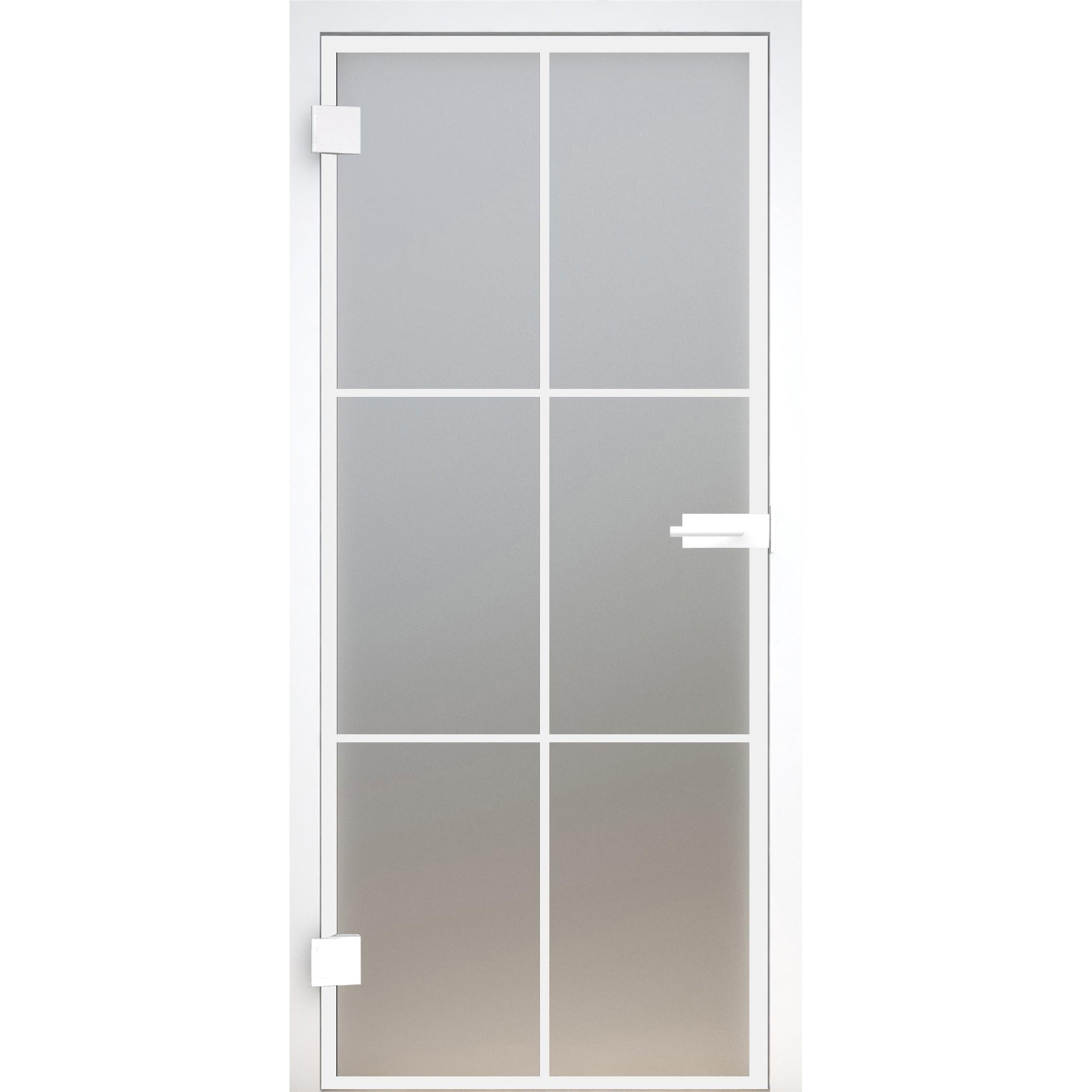 Glastür Loft-Design Weiß Modell DWS6 satiniert / matt