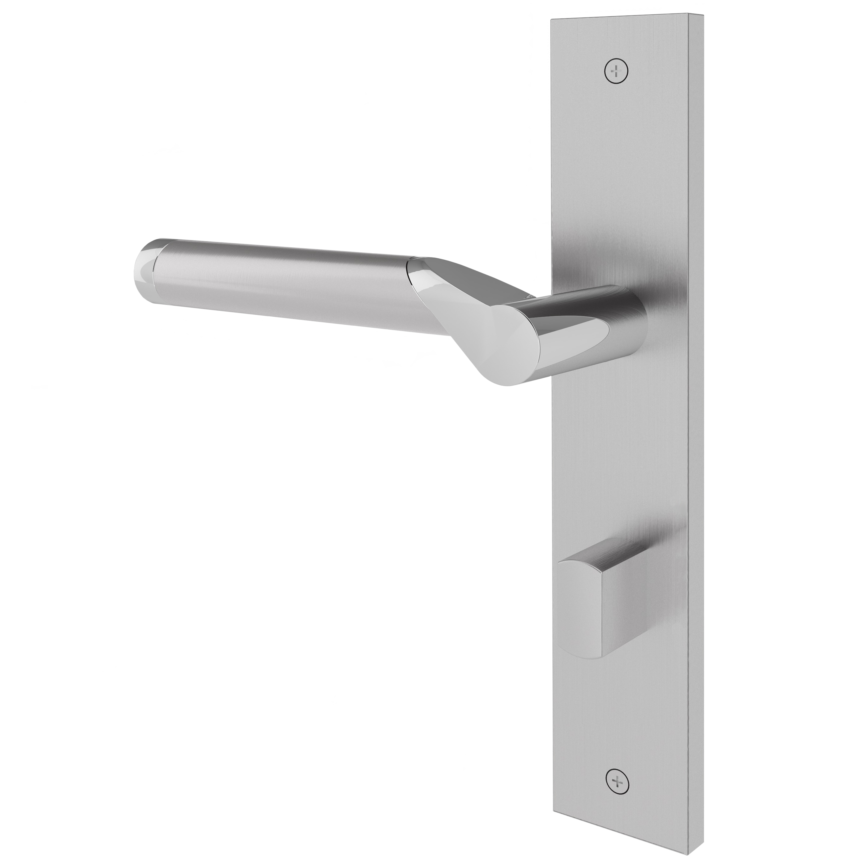 Langschildgarnitur eckig L- Form gerade Modell Sevora Edelstahl / verchromt geschraubt Klasse 1
