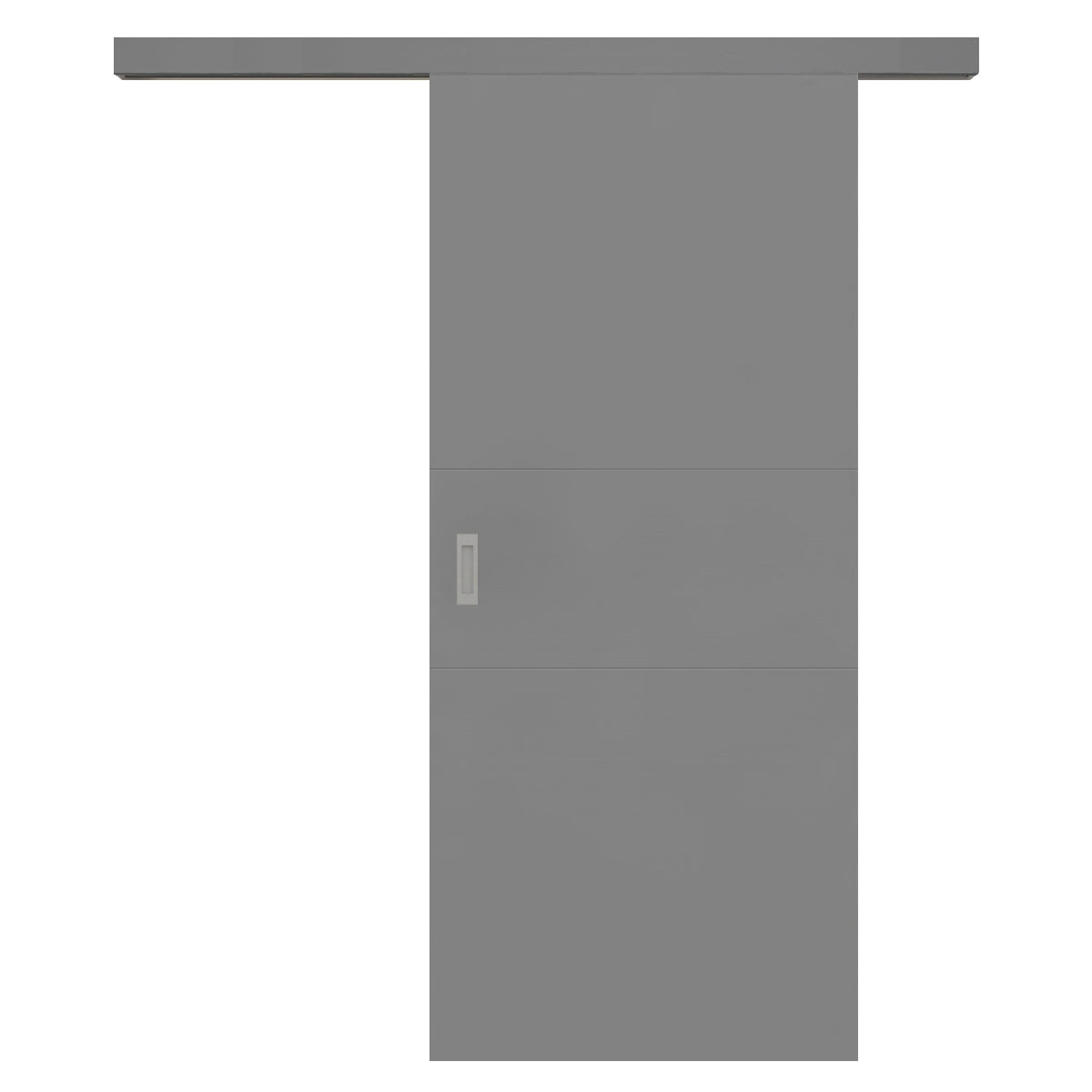 Schiebetür für Set mit grauem Laufkasten grau 2 Rillen quer - Modell Designtür Q27