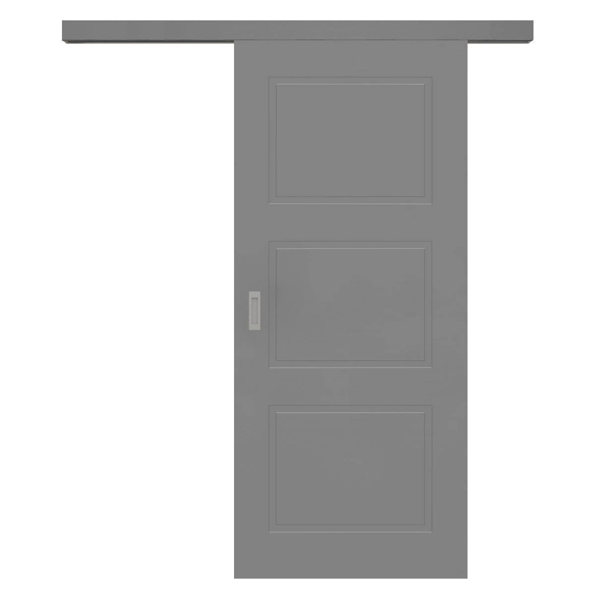 Schiebetür für Set mit grauem Laufkasten grau 3 Kassetten - Modell Stiltür M37